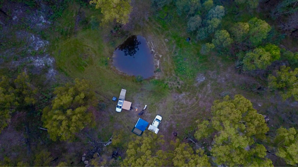 Our camp by the dam 