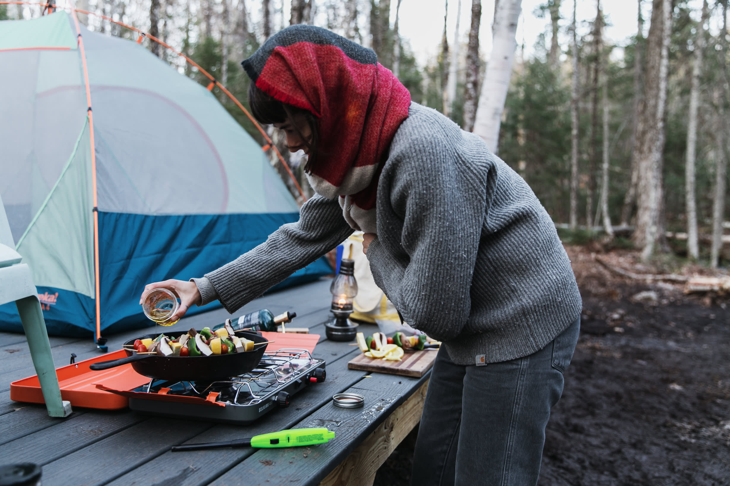 We didn't have a table with us and were glad for the elevation of the platform! It made a great surface for cooking dinner on our little camp stove. 