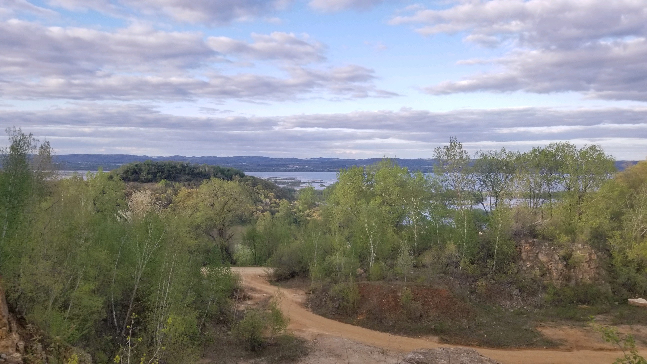 Quarry in the spring. View from the scenic overlook up on the bluff. 