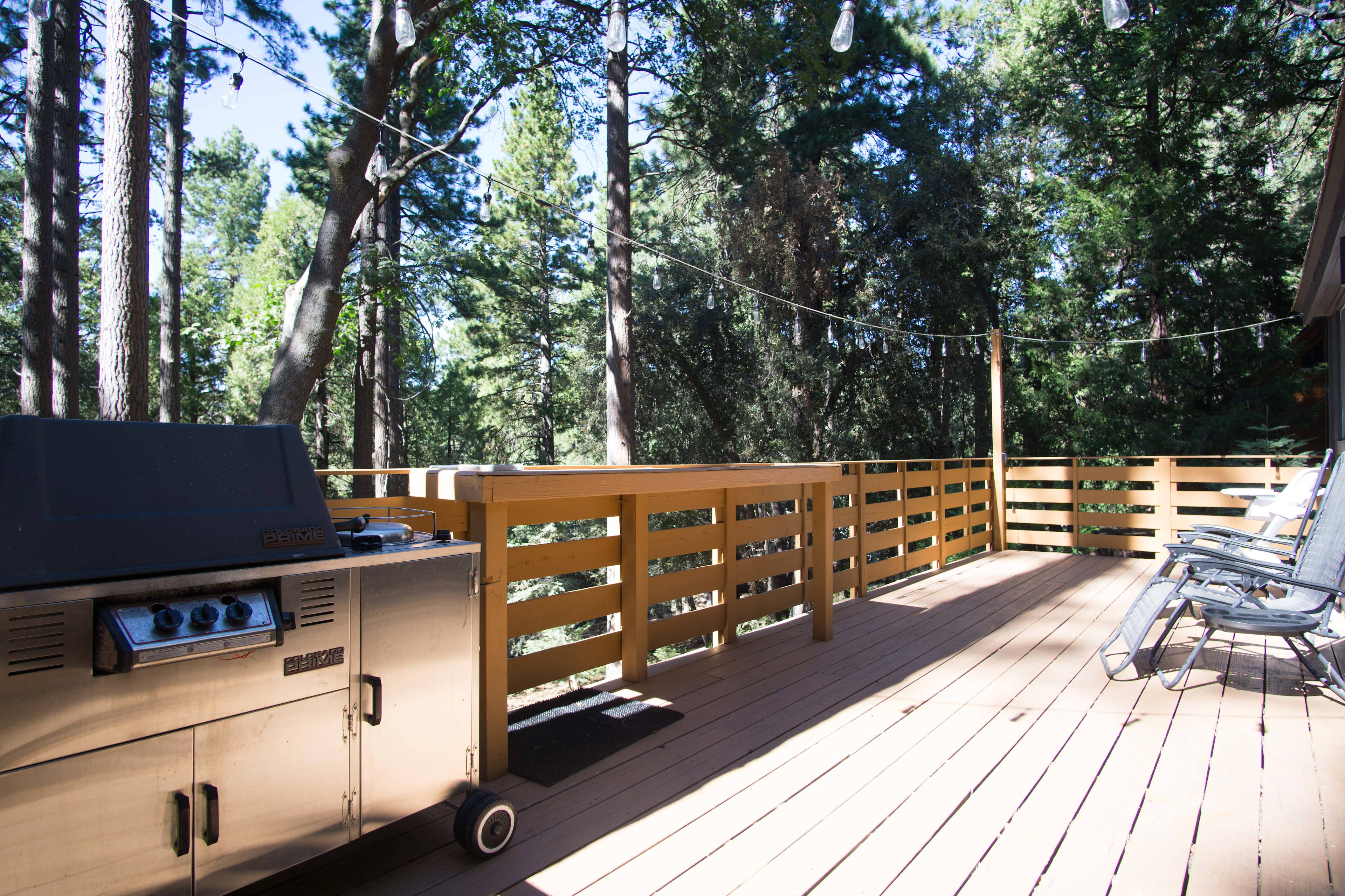 Beautiful private deck out back, nestled amongst the majestic forest!
