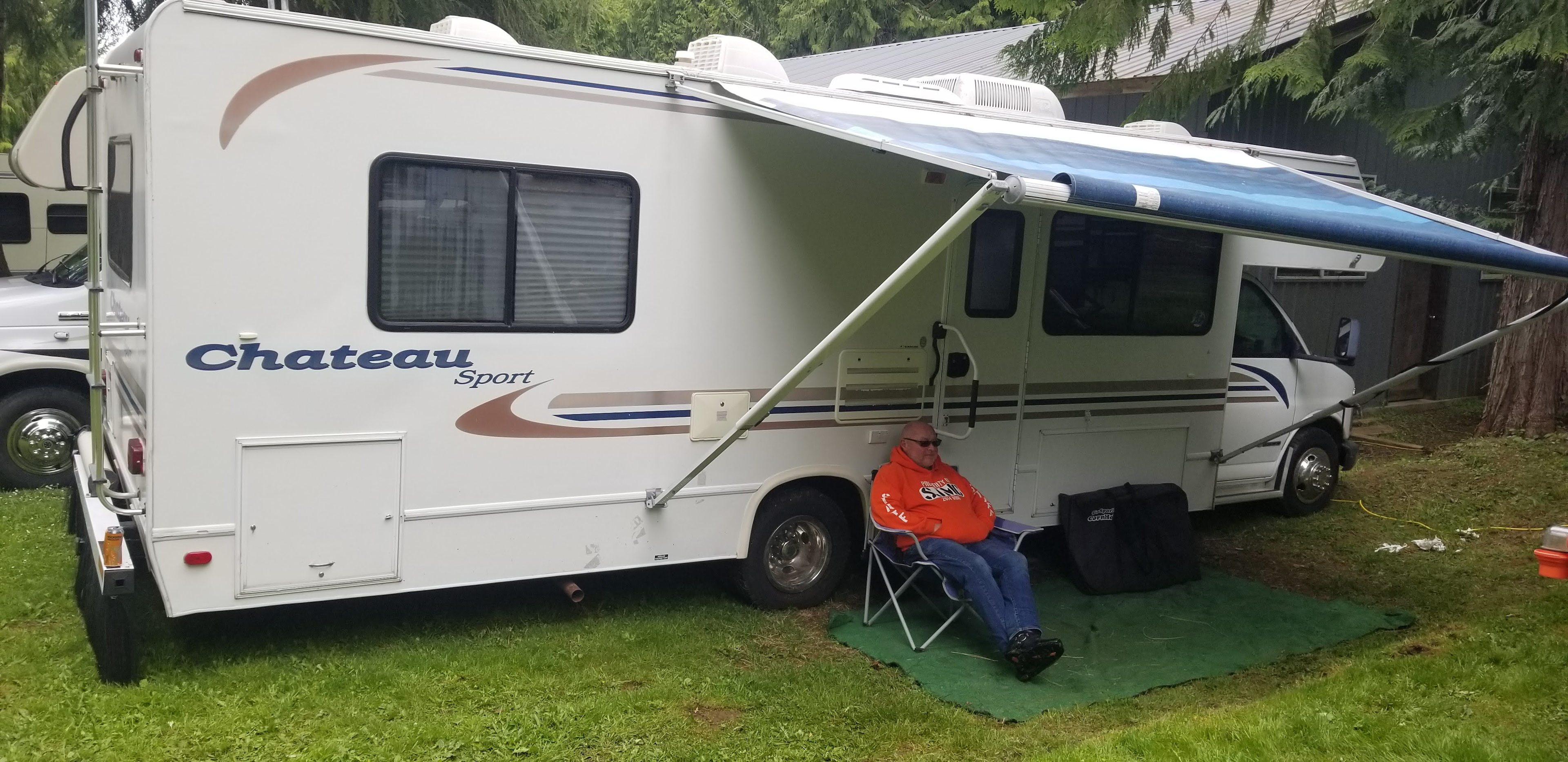 camper relaxing 