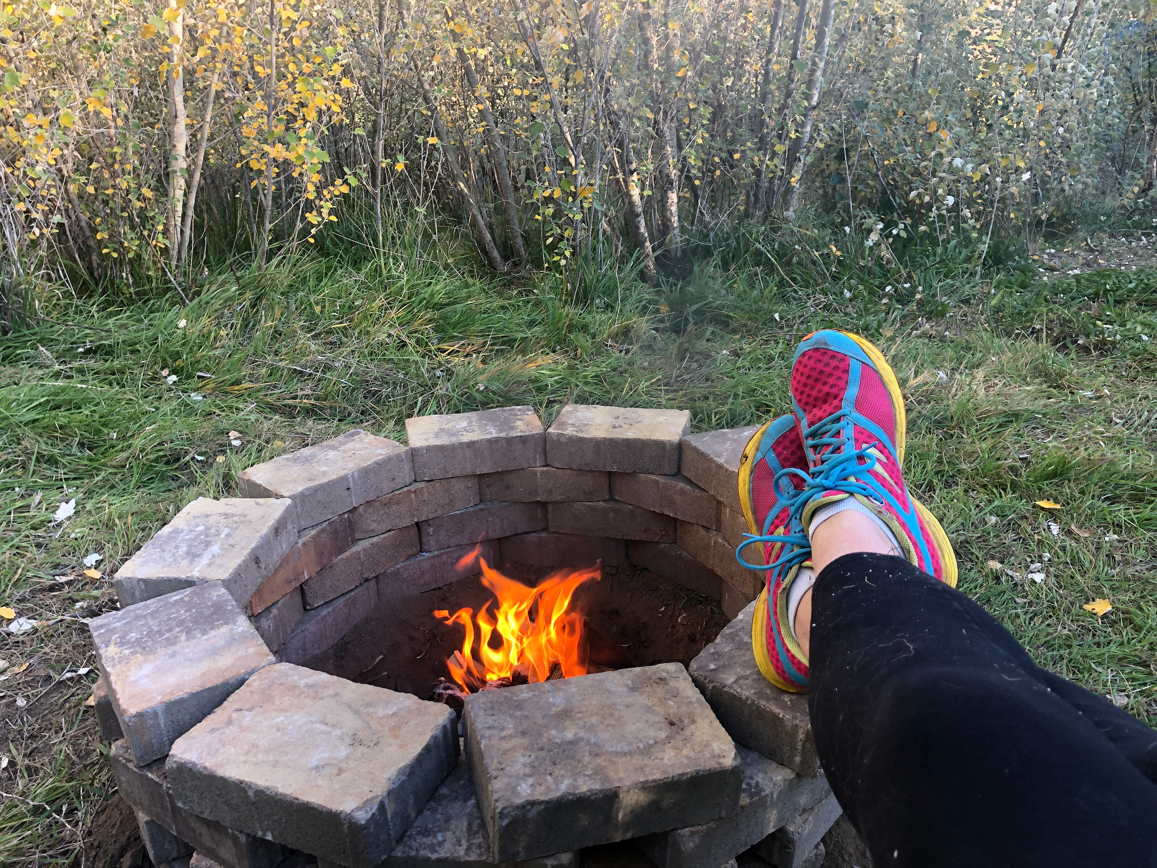 Relaxing by the fire pit