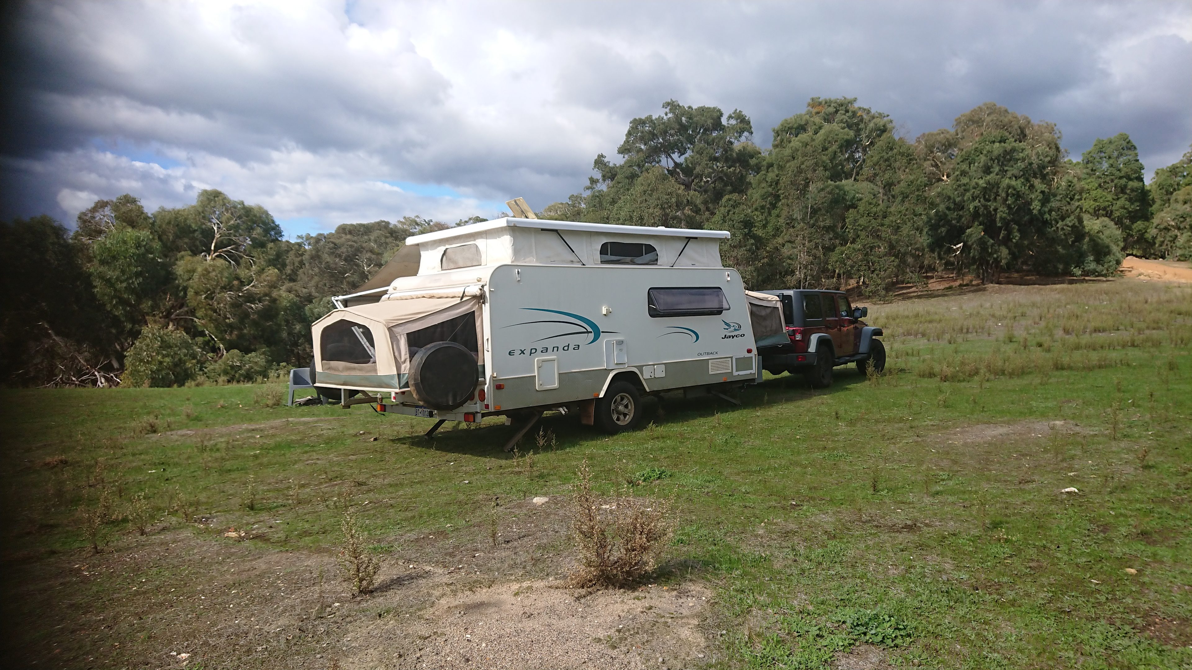Camped at the first Changi site, on a hill. 