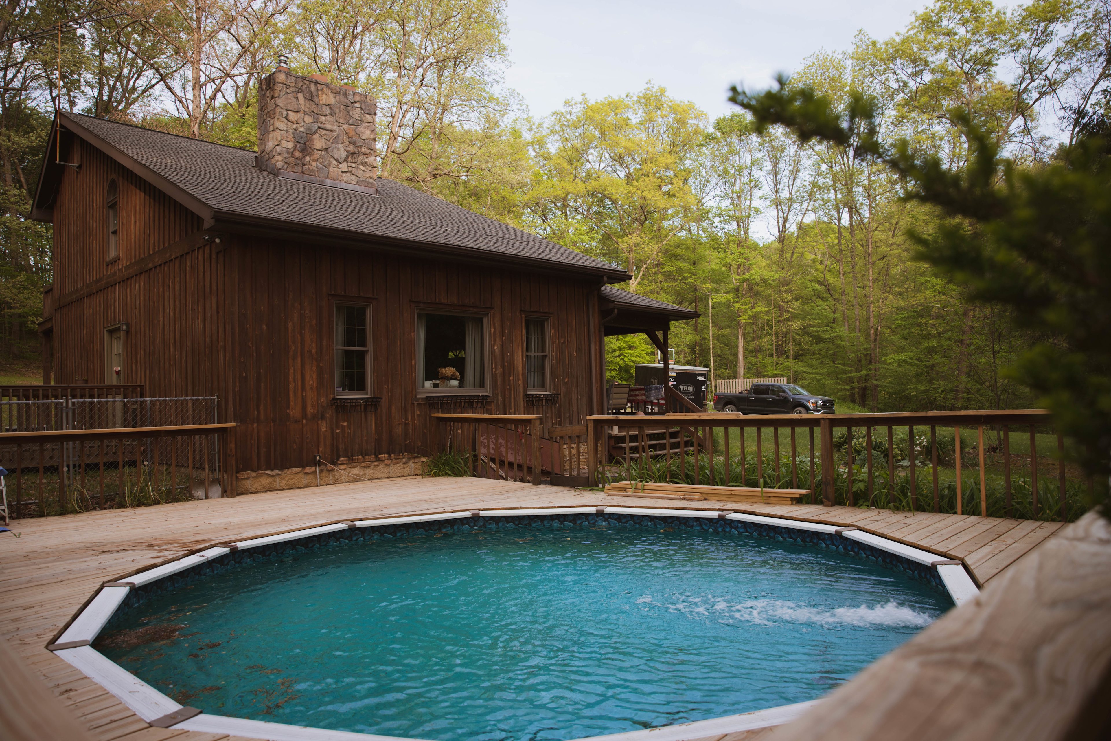 Swimming pool to relax in! Right next to the house. 