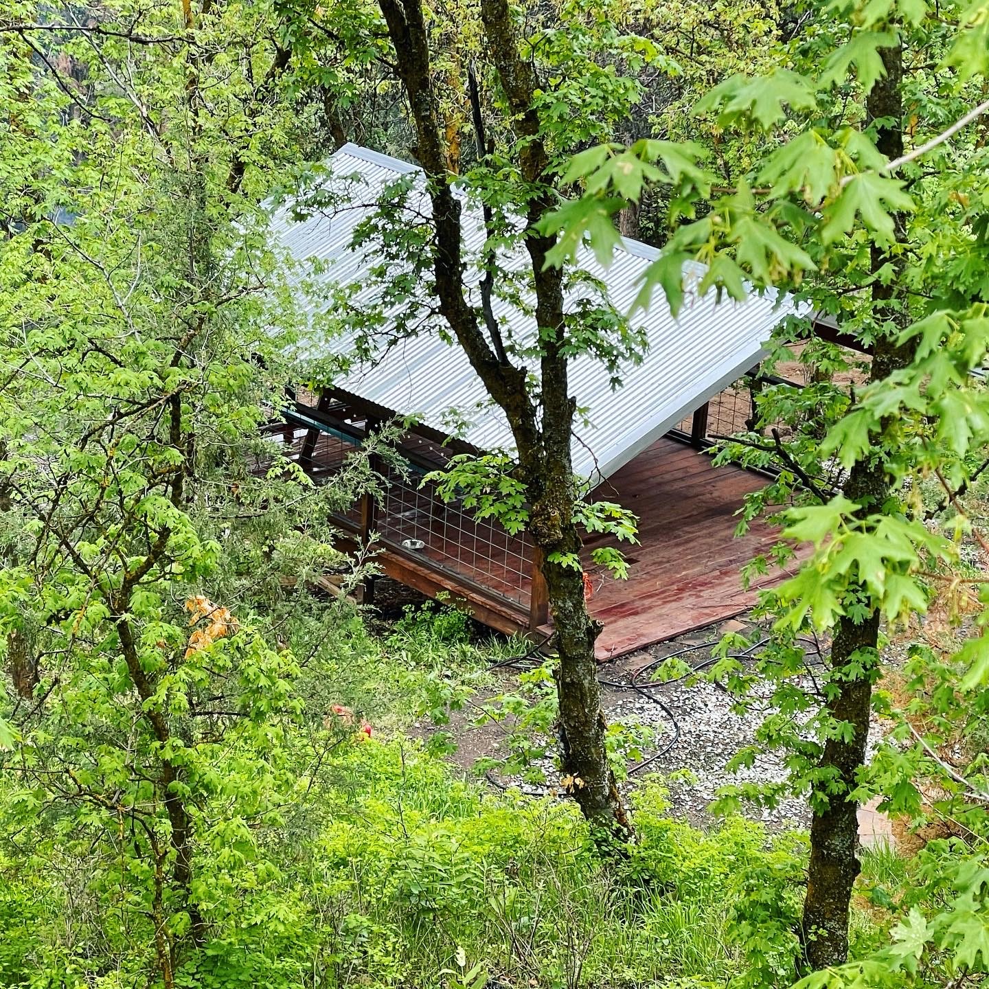 Spring time upper road view of the pavilion 
