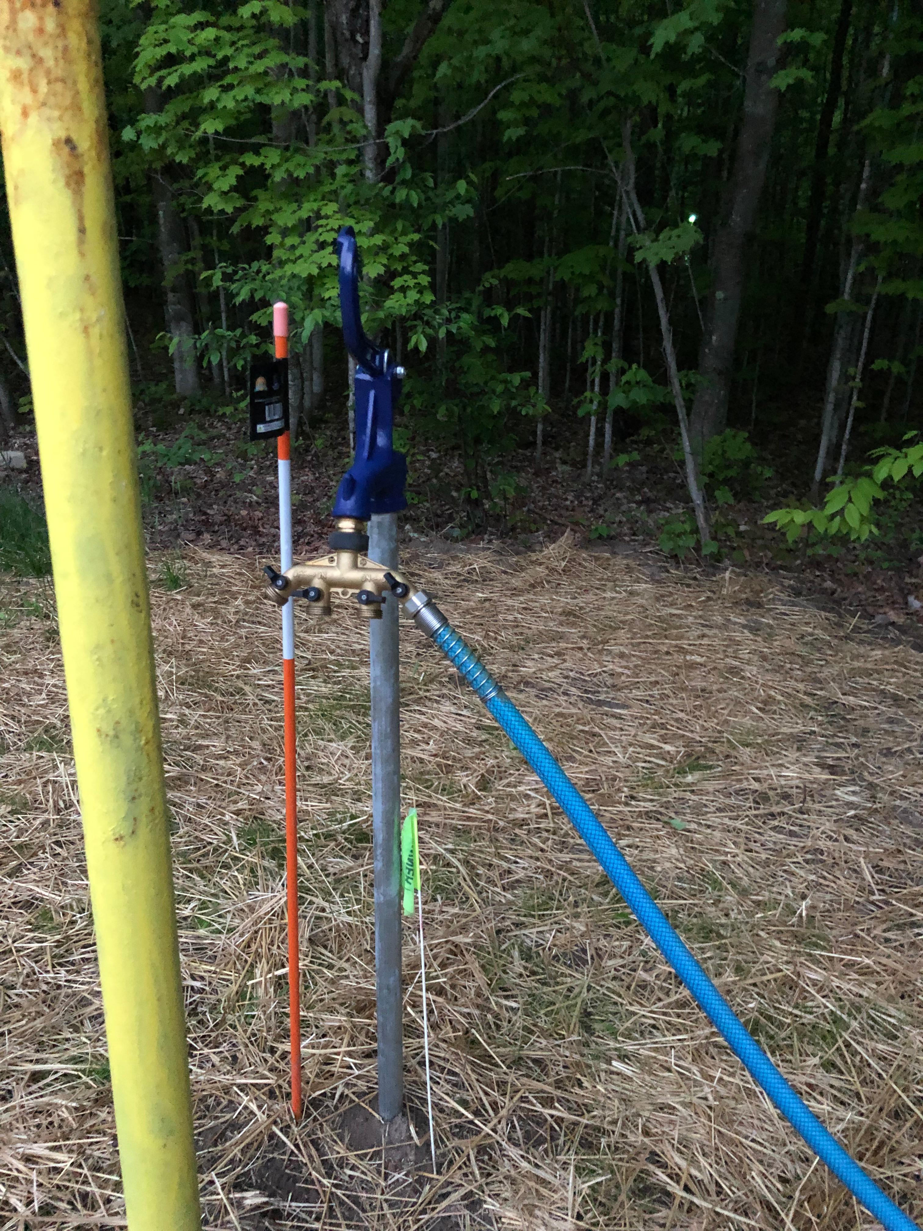 Water source for all 3 sites!  There is a four way splitter. Please make sure your hose is 50' long!  