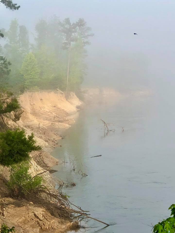 Unique cliffs with commanding views looking downstream from our property!