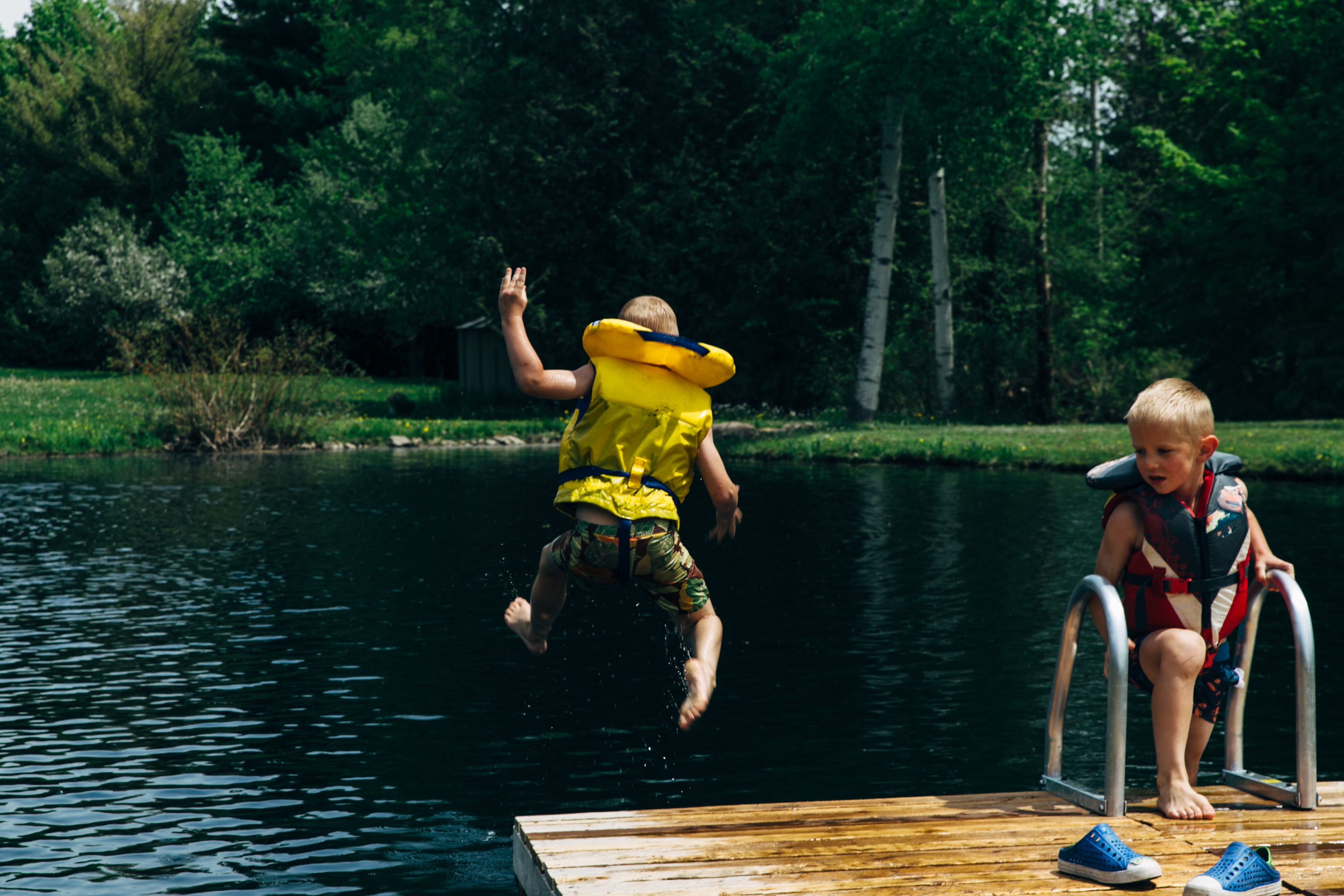 Access to a shared swimming pond and dock.