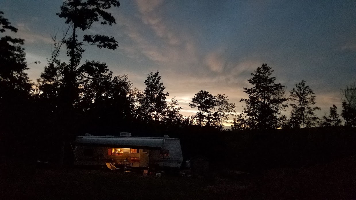 Camper at dusk