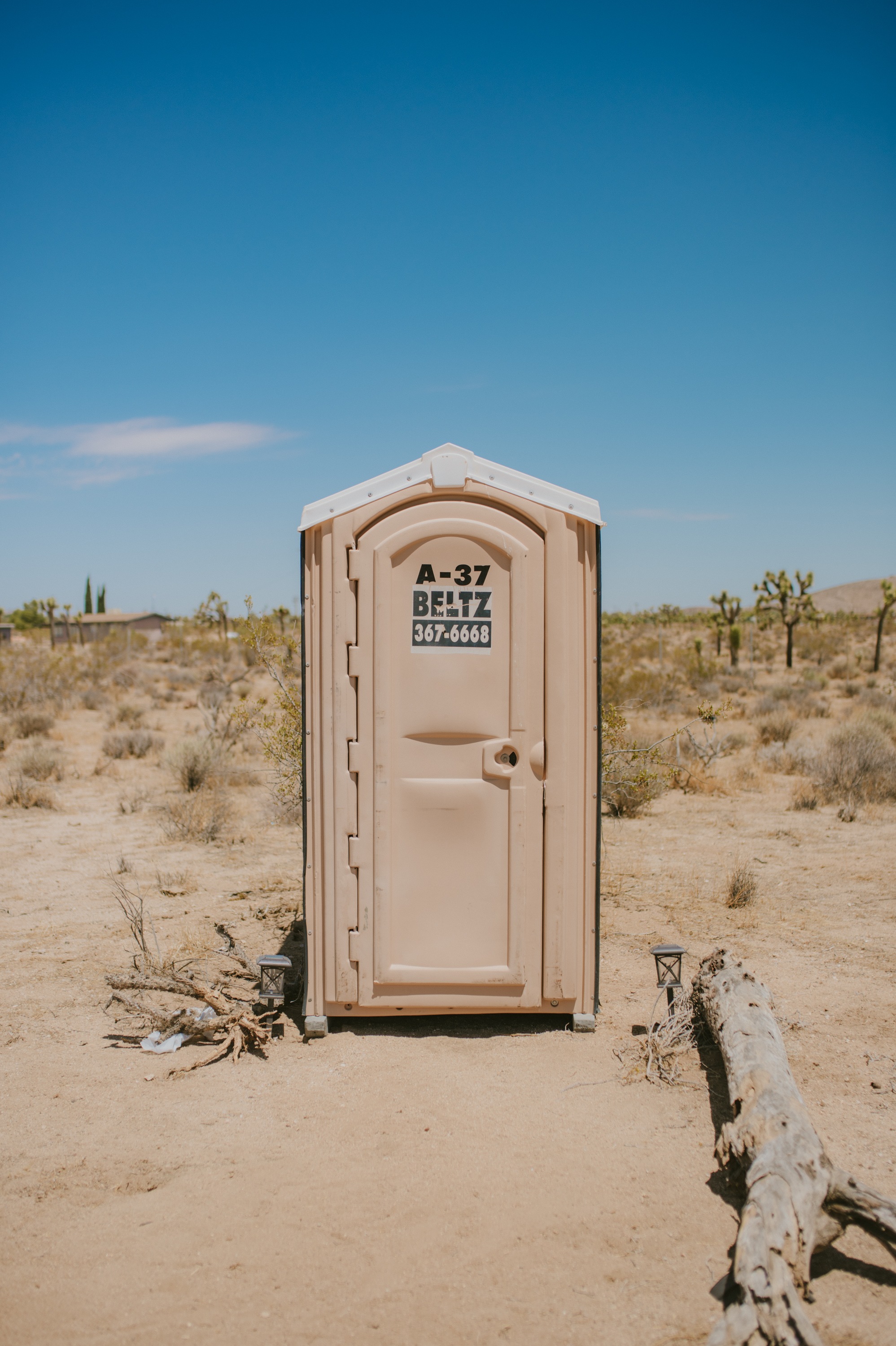 The two campsites share the outhouse. 