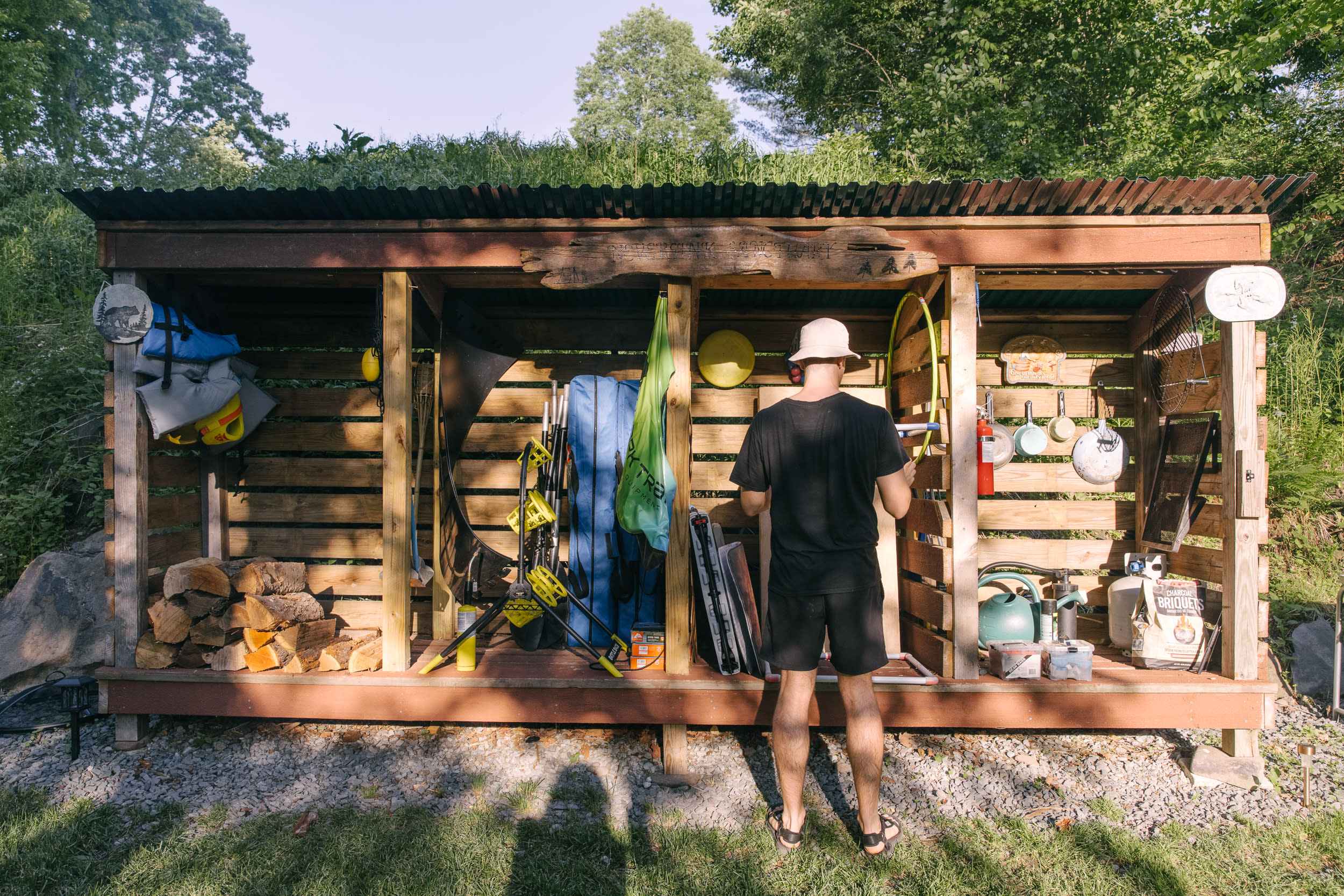 Can Jam, Cornhole, Firewood, tiki torches, pots and pans, aka this and EVERYTHING else you need to camp for days!