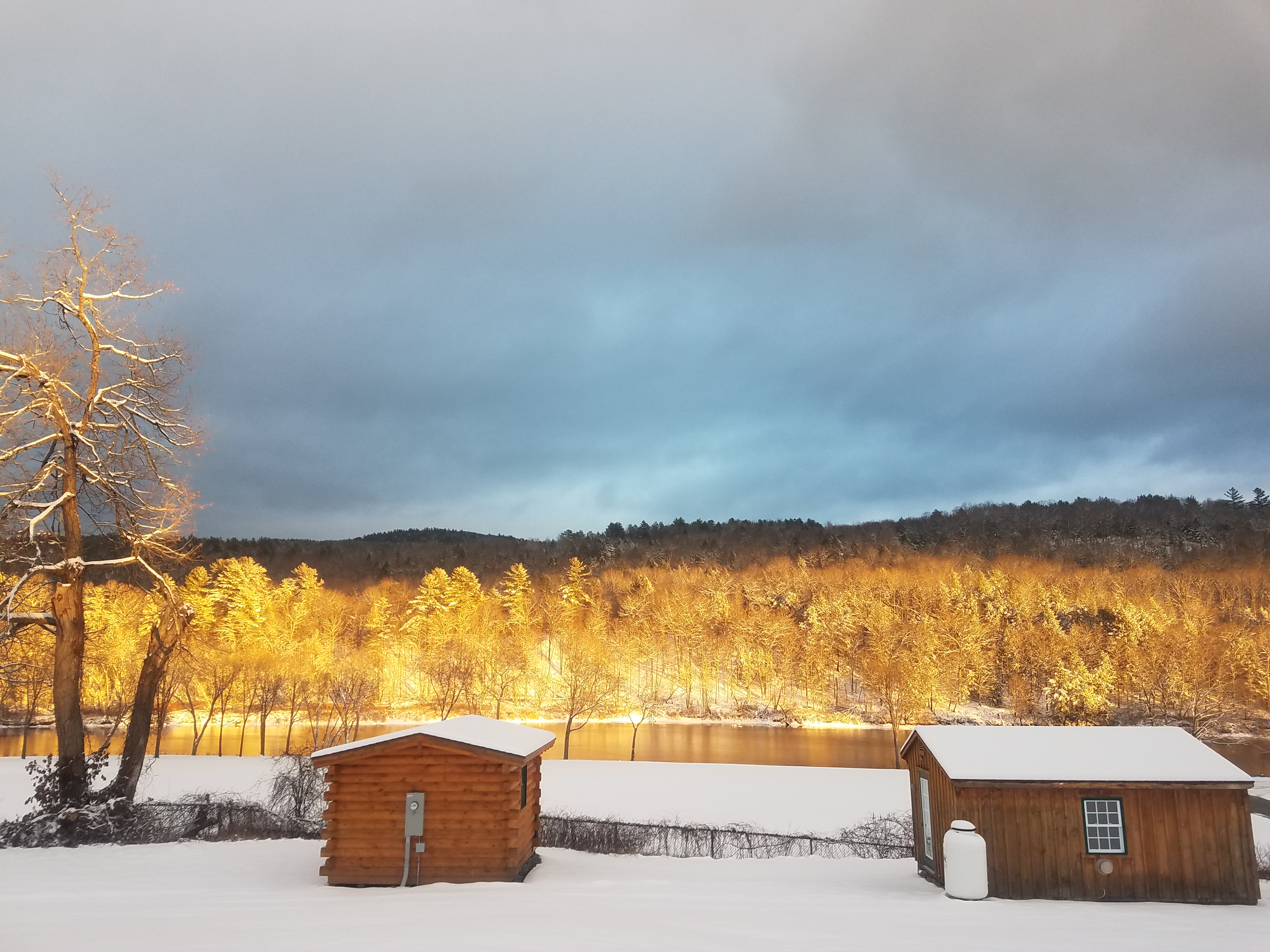 Beautiful sunset on the river
