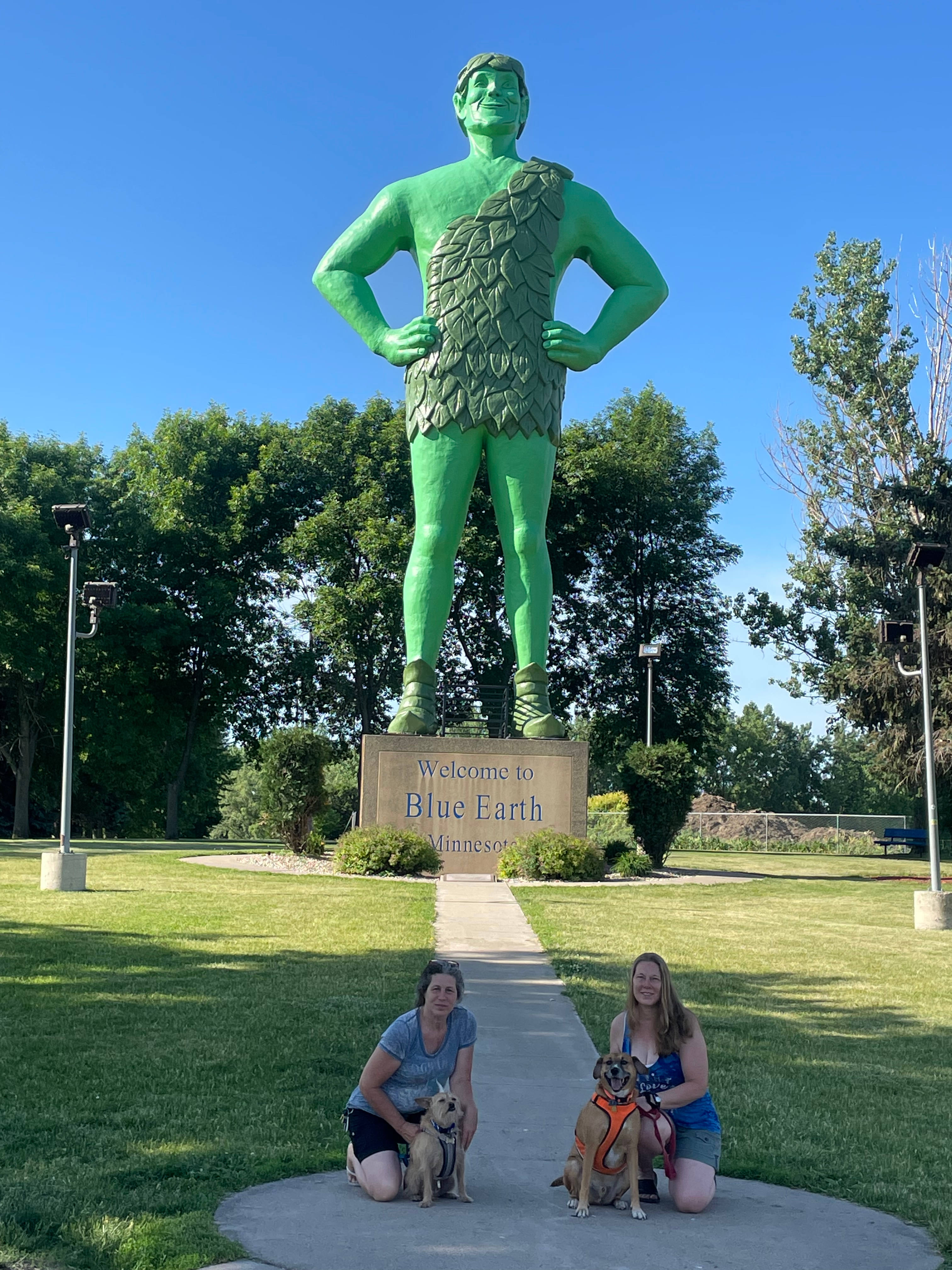 Green Giant in town with our dogs