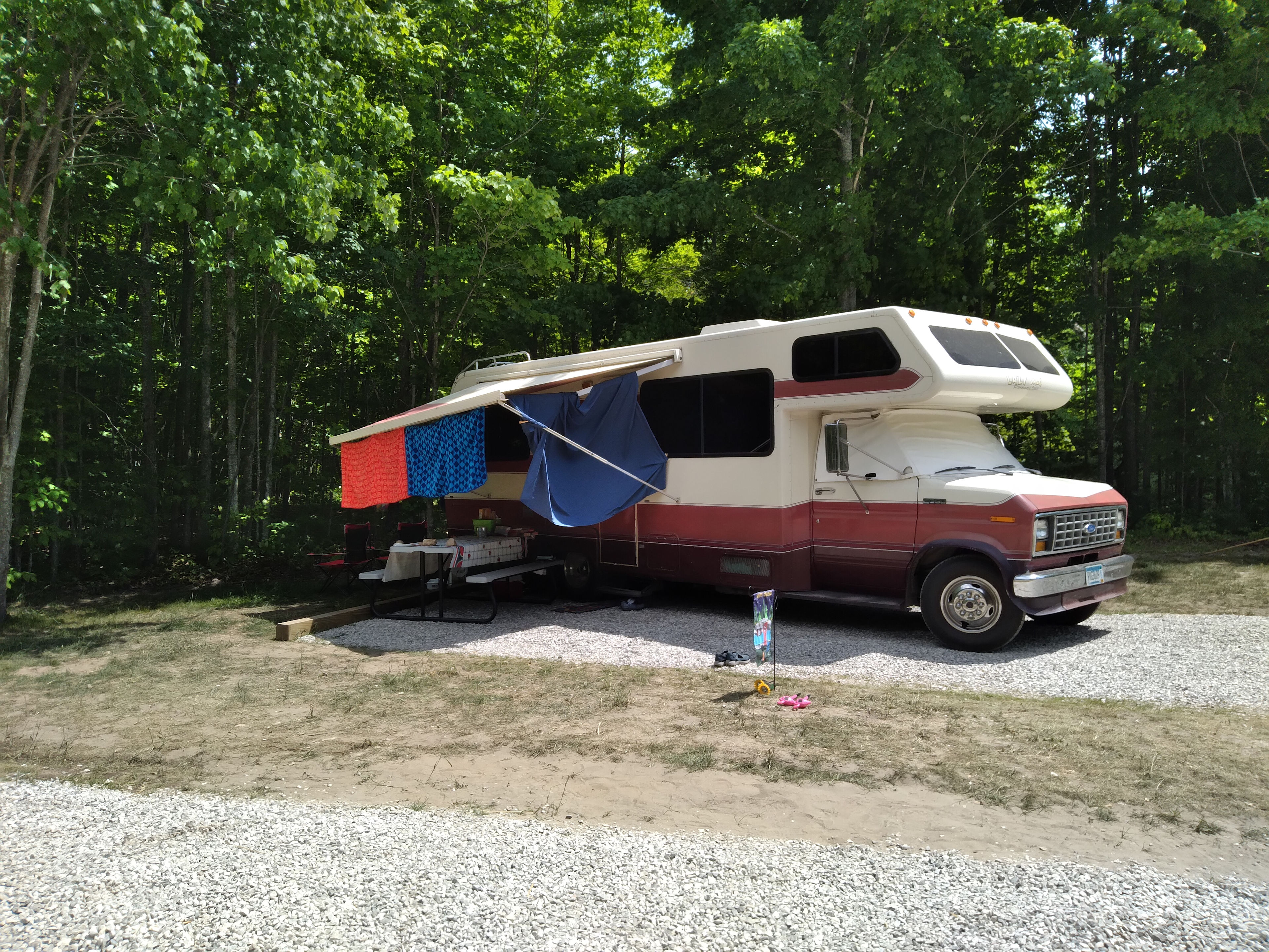 Campsite #1 .   Not much shade up here. 