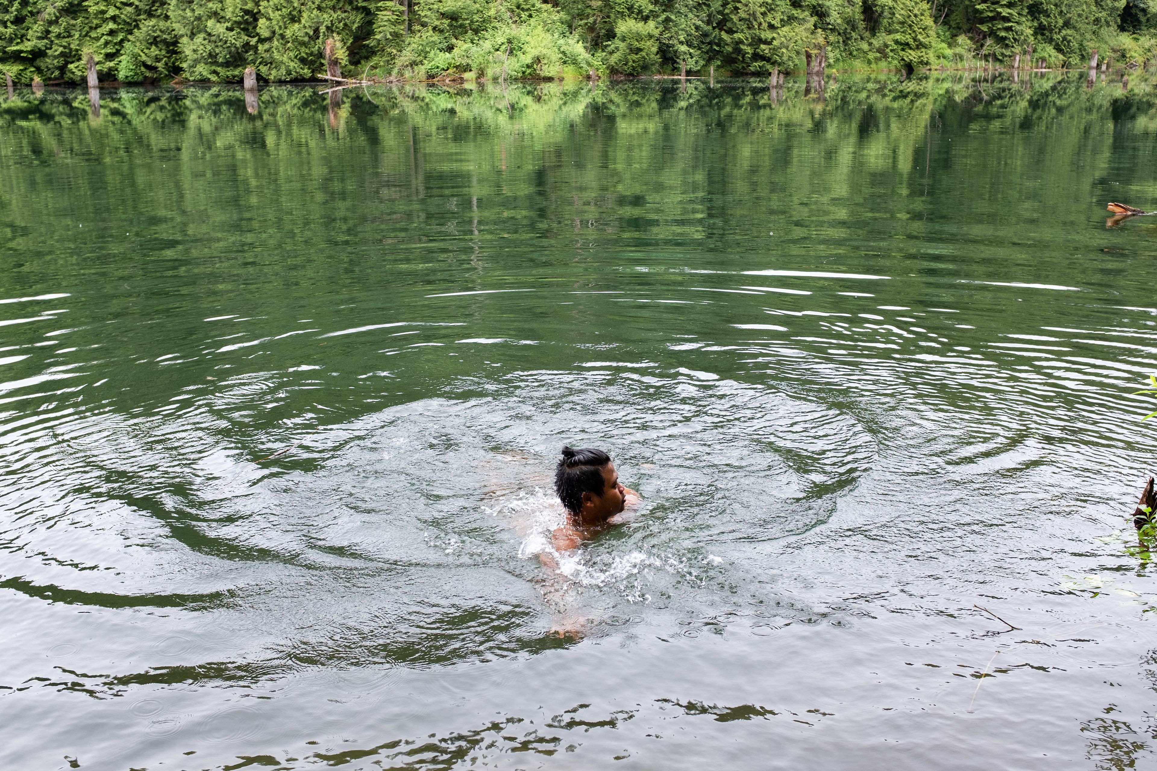 Swimming at Hayward lake 