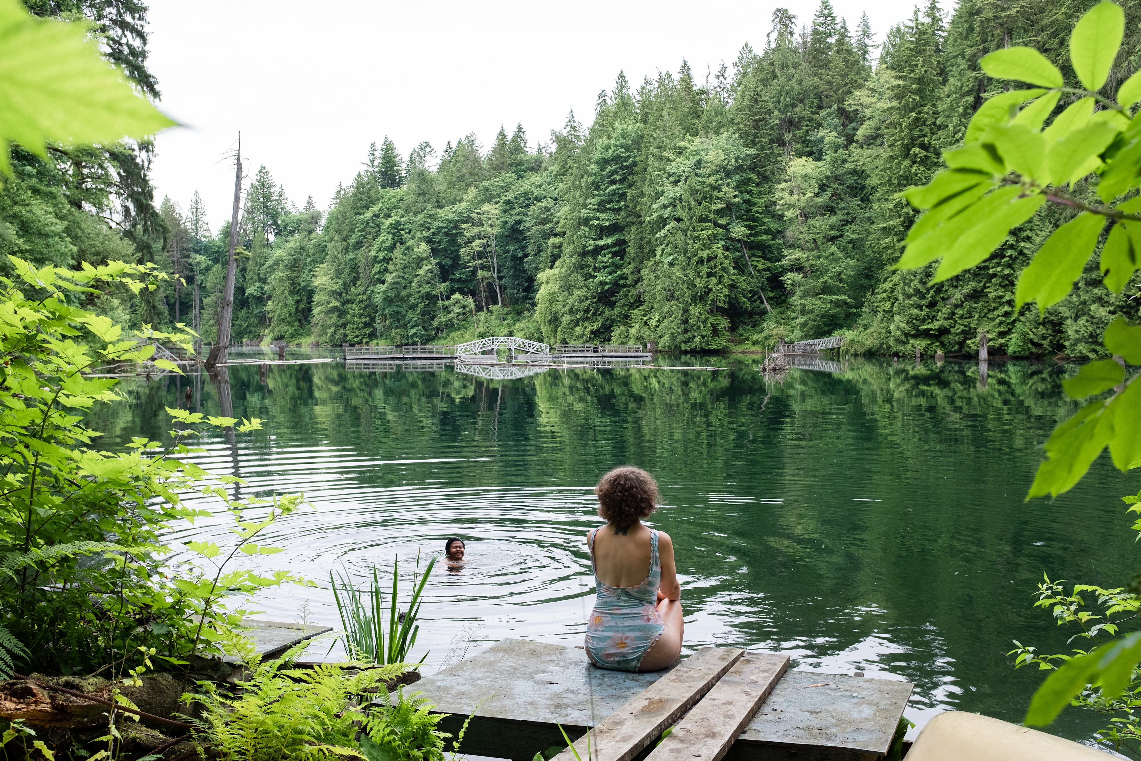 Swimming at Hayward lake 