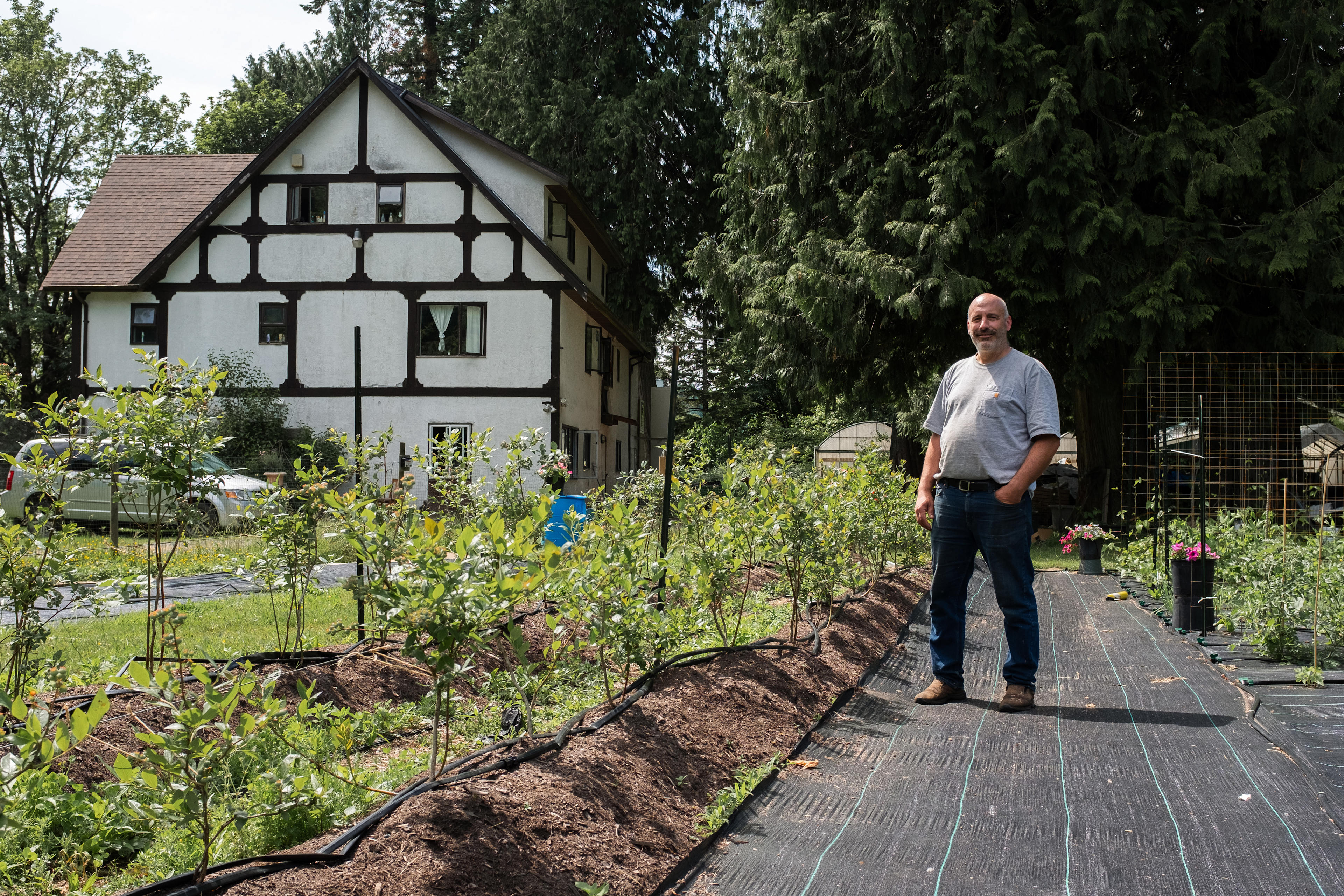 Brent showing me his farm
