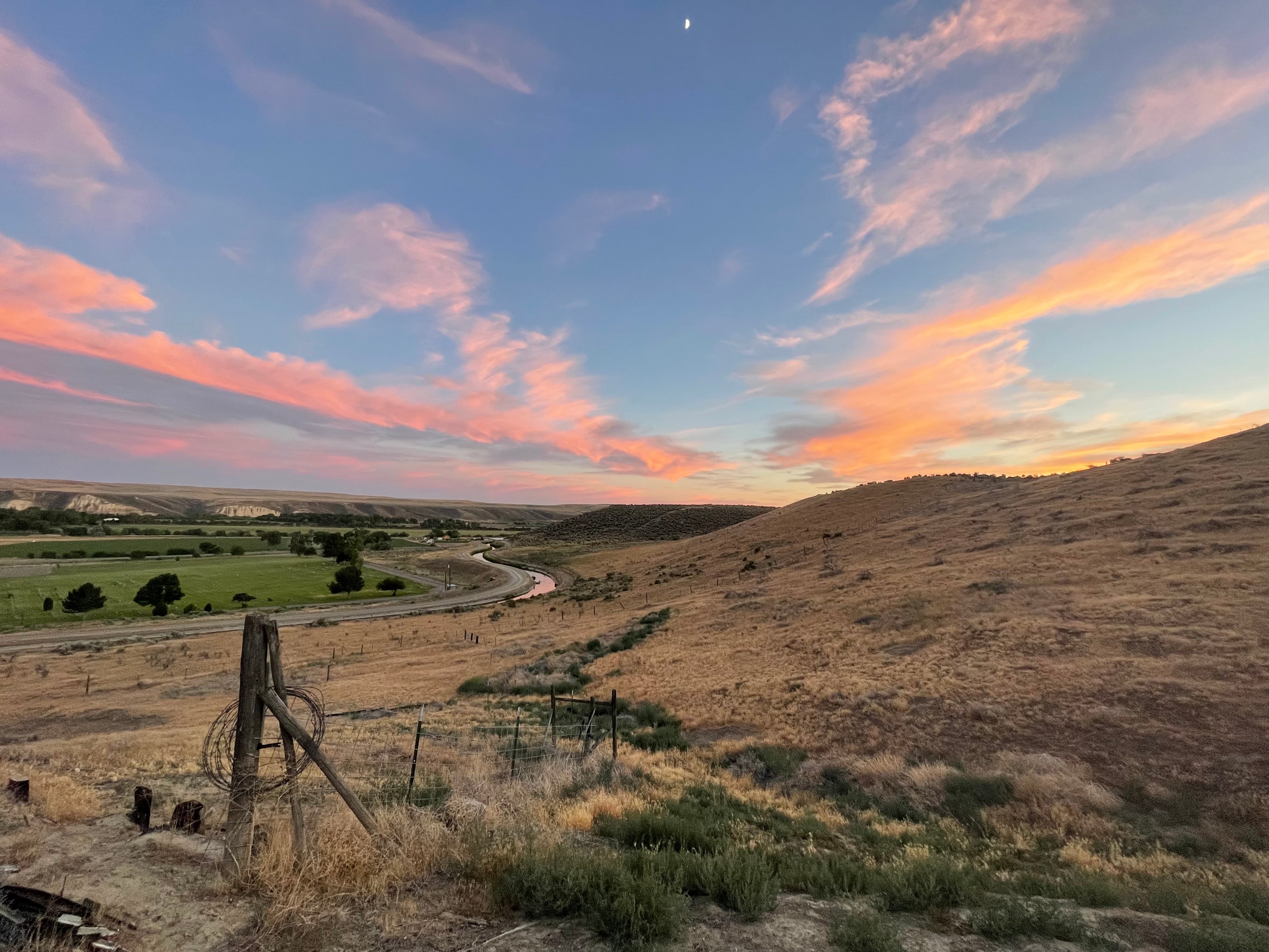 Sunset over the canal from the property