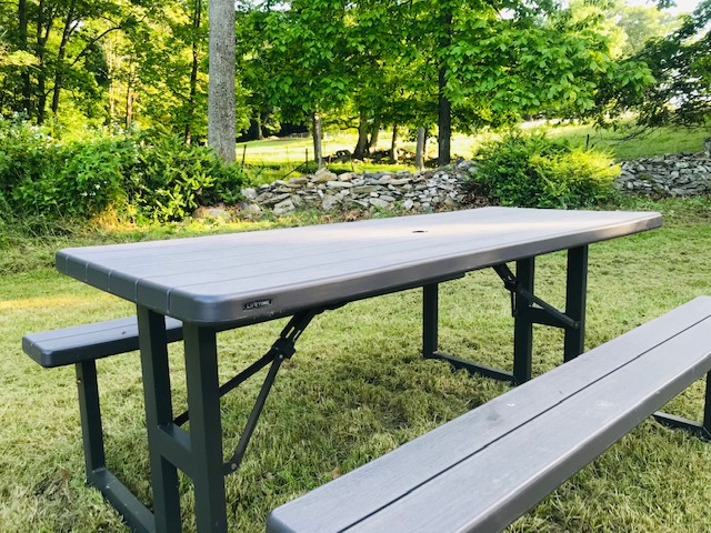 Provided picnic table