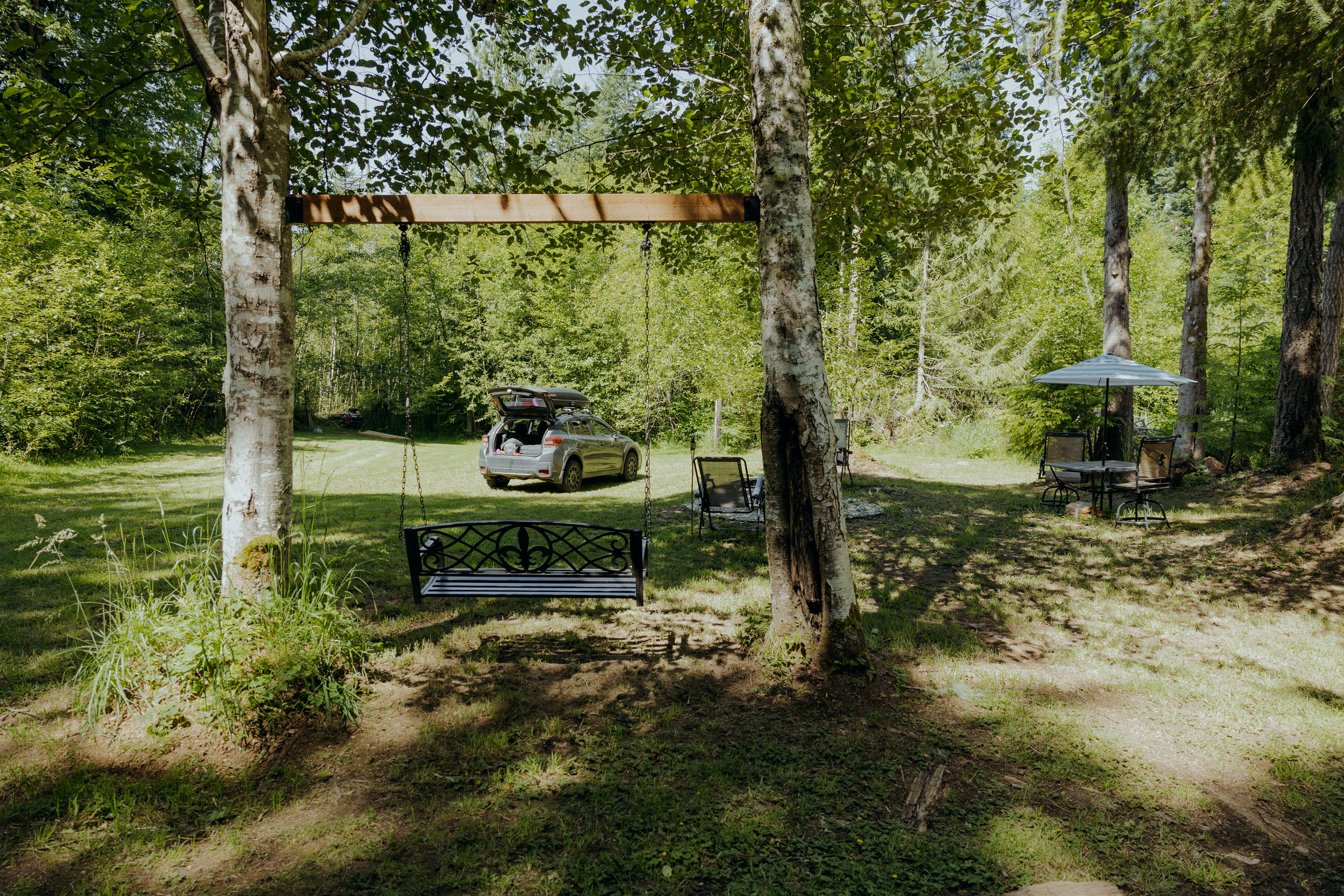 View from the road looking towards the campsite.