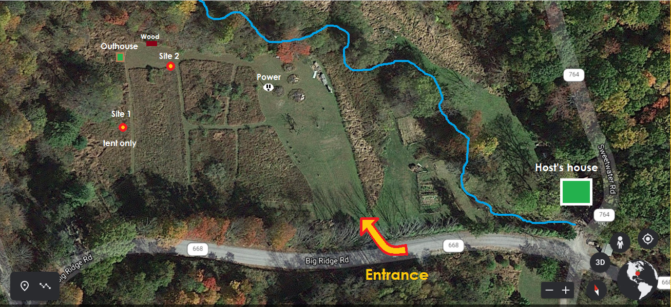 Aerial photo is older, it has been mowed and brush is cut