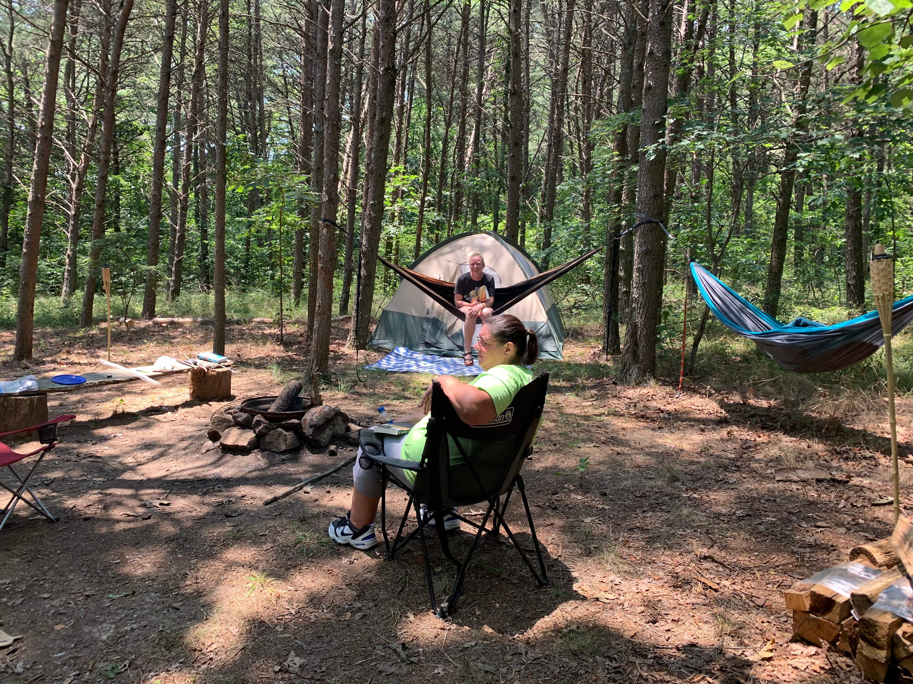 Amazing tree canopy here at site#3 and next to the water as well! Listening to the frogs here!