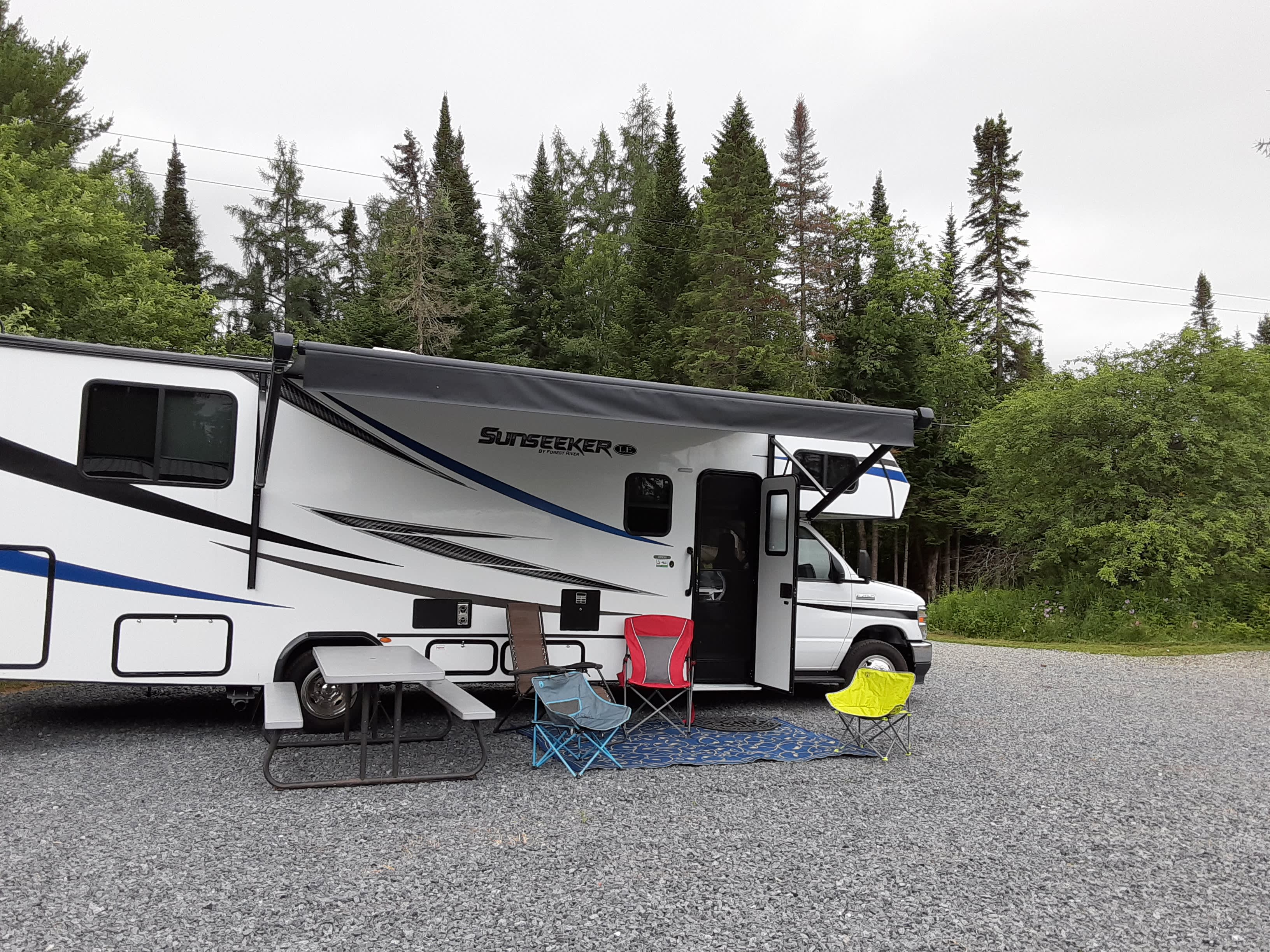 Site #2 
Class C or truck campers can pull in or back in.