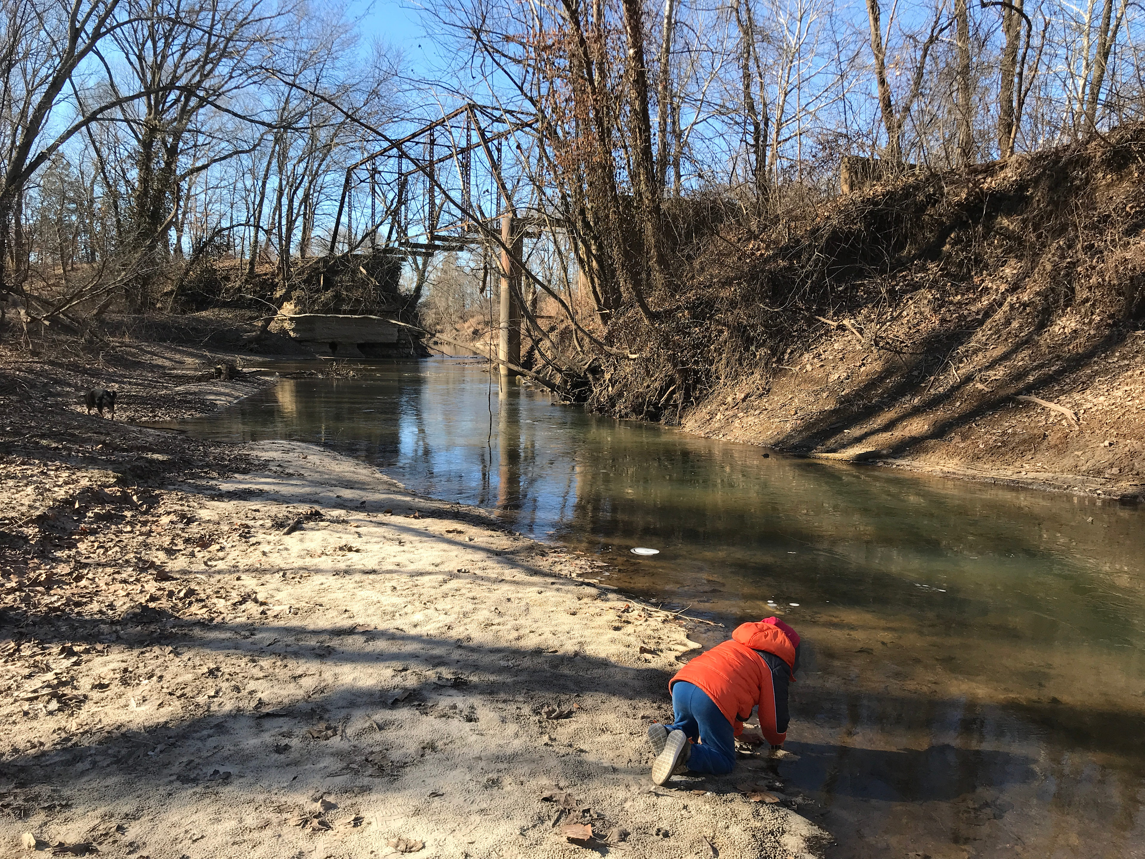 Near Site 2. Labarque Creek is one of the cleanest creeks in Missouri, with 50 species of fish. Great place to put in or take out canoes, swim, picnic, and camp. Great picnic site or take-out ramp for a day trip of floaters. Up near the bridge is Site 1.