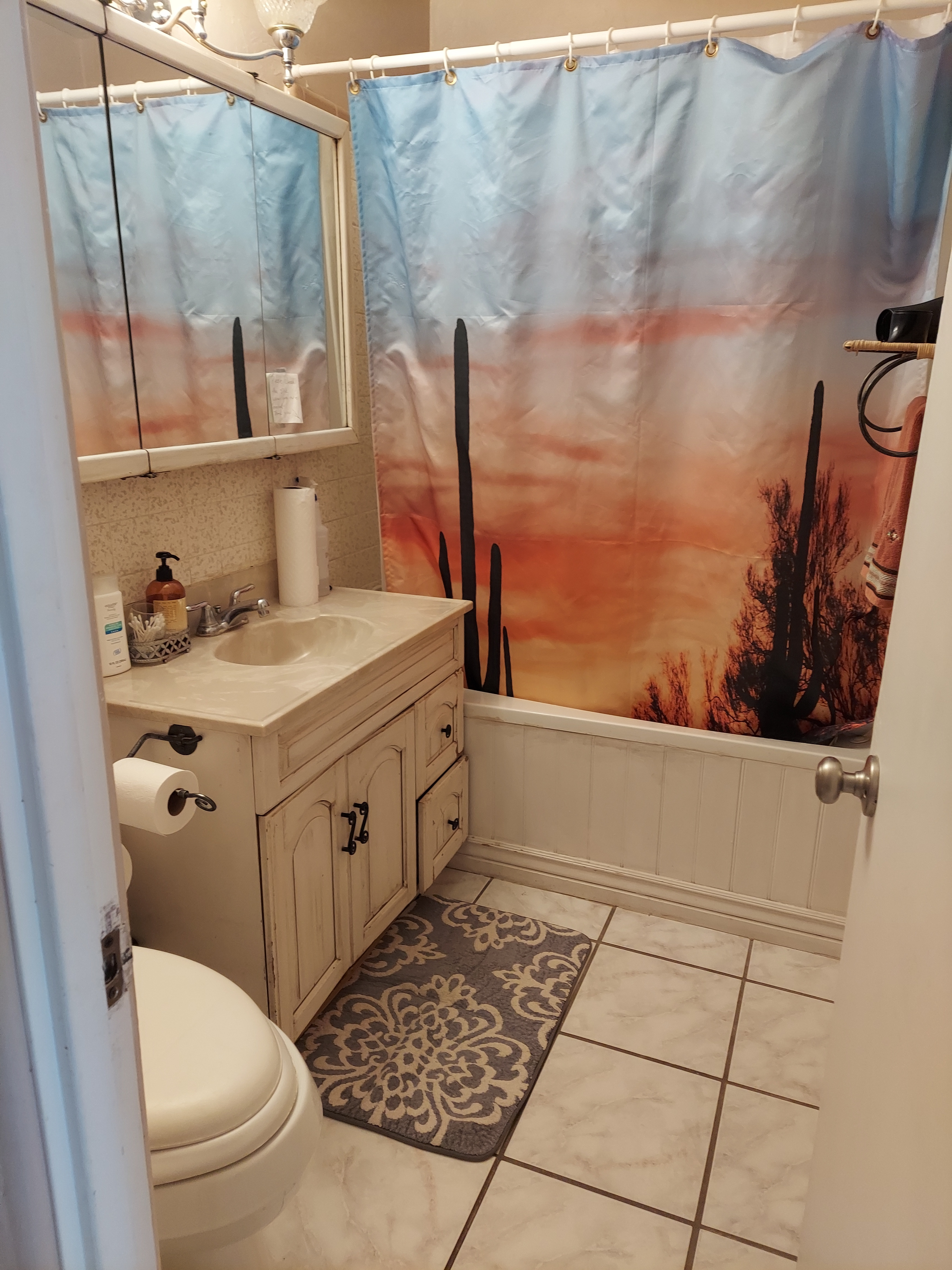 The bathroom is indoors and it is shared.