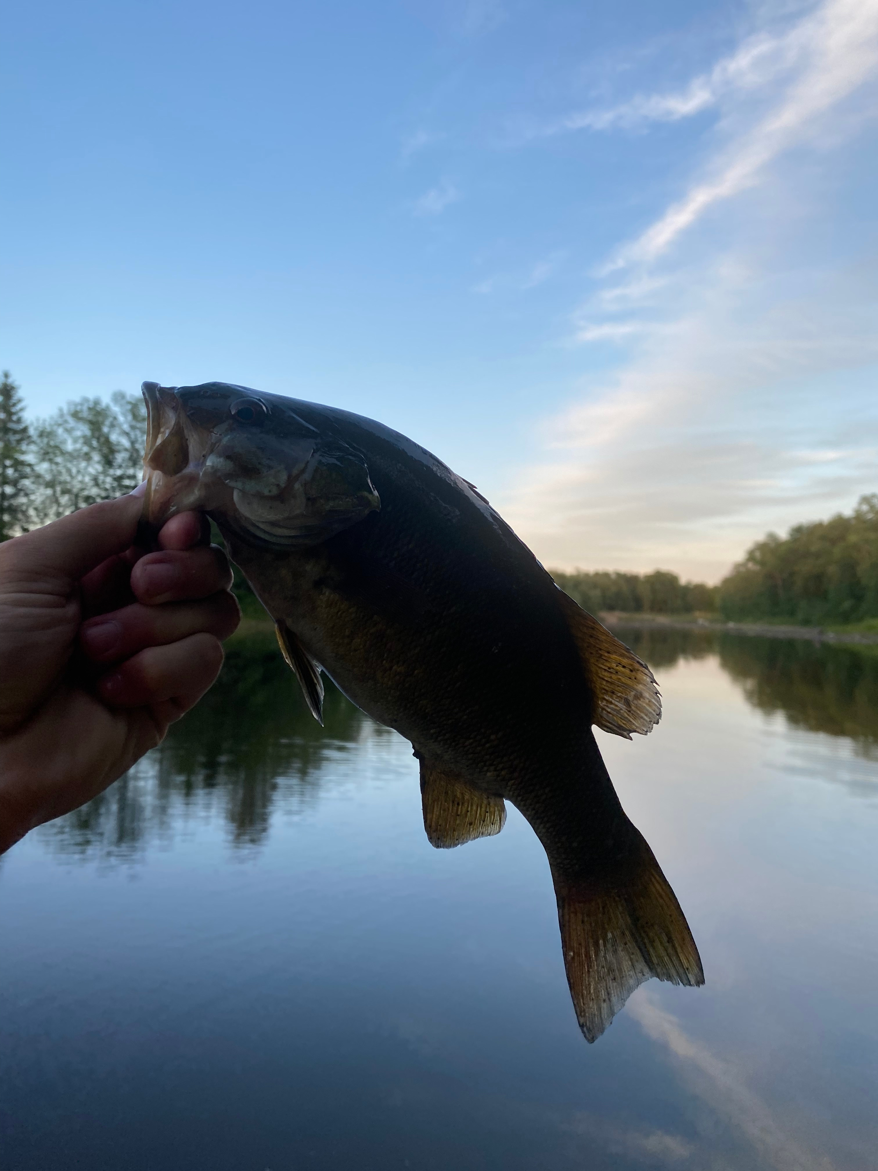 Fishing on the bank of the river from the trail on site 9