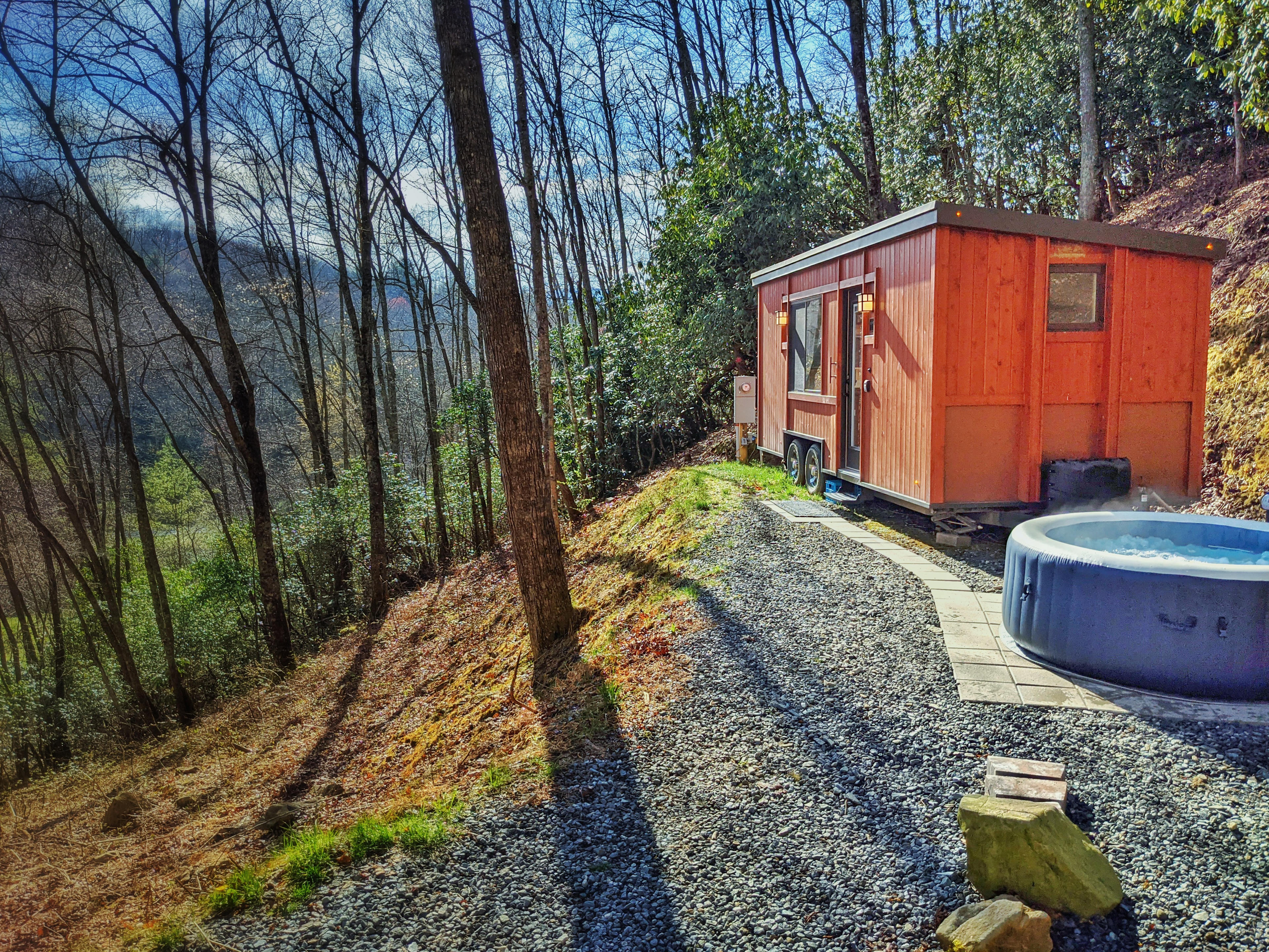 Enjoy soaking up the view while soaking in the hot tub.