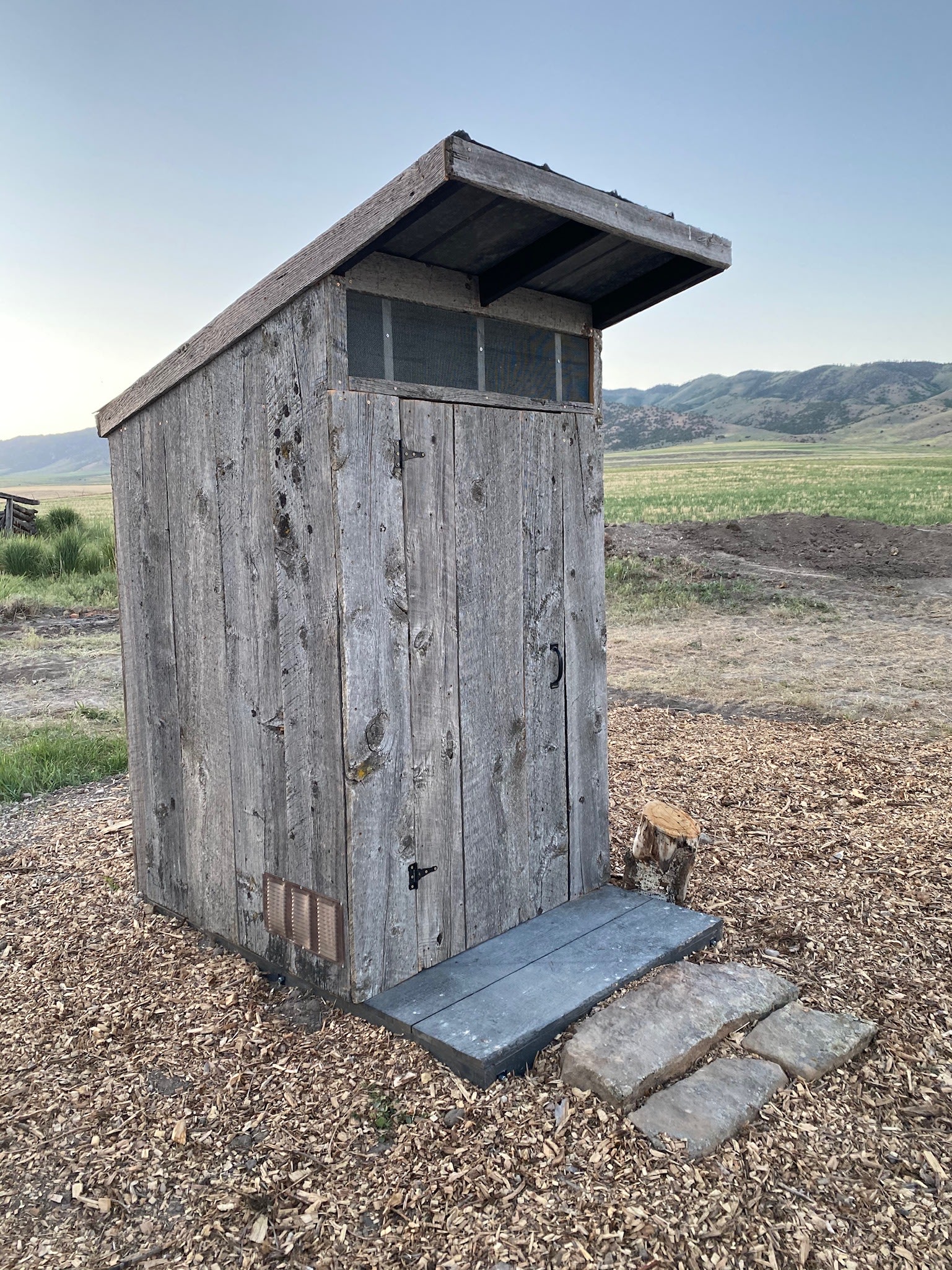 Newly built outhouse.