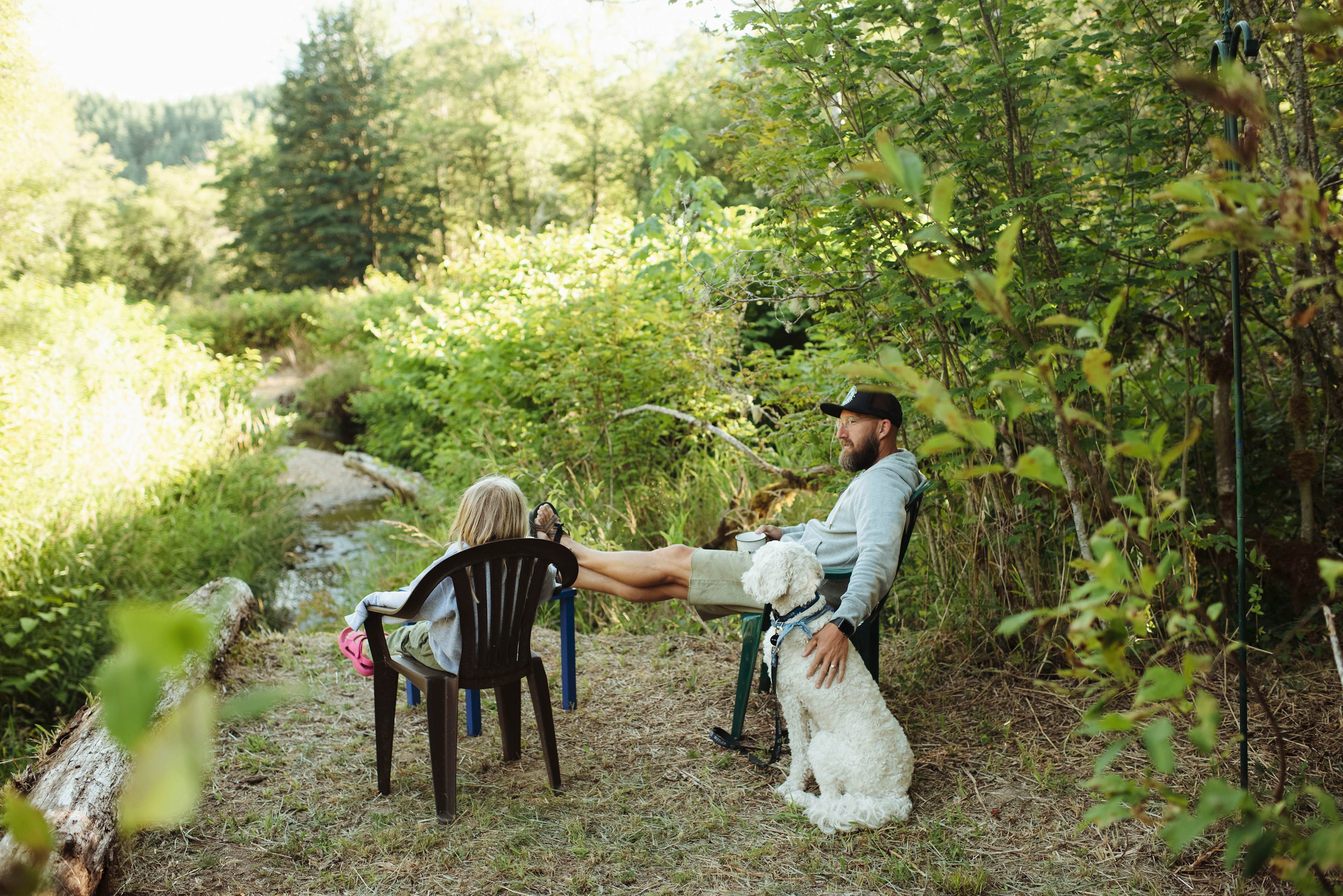 This lookout spot above the creek was perfect for enjoying conversation and nature. Back by Alder Grove campsite.
