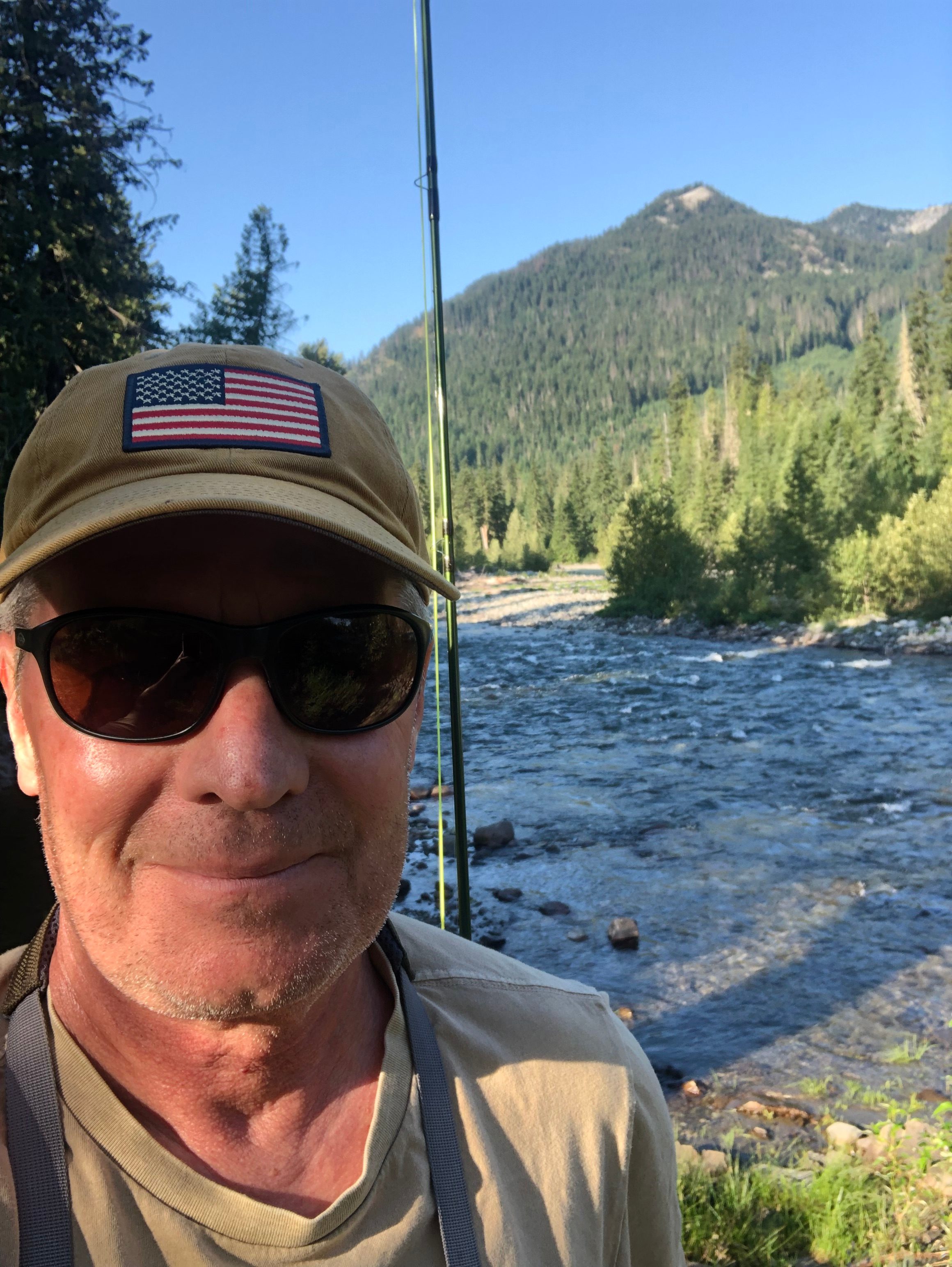 Not telling you where, but caught a bunch of brown trout and rainbows within a couple hundred yards in either direction of this spot. I will say that the location was not far from Humbug Ranch.