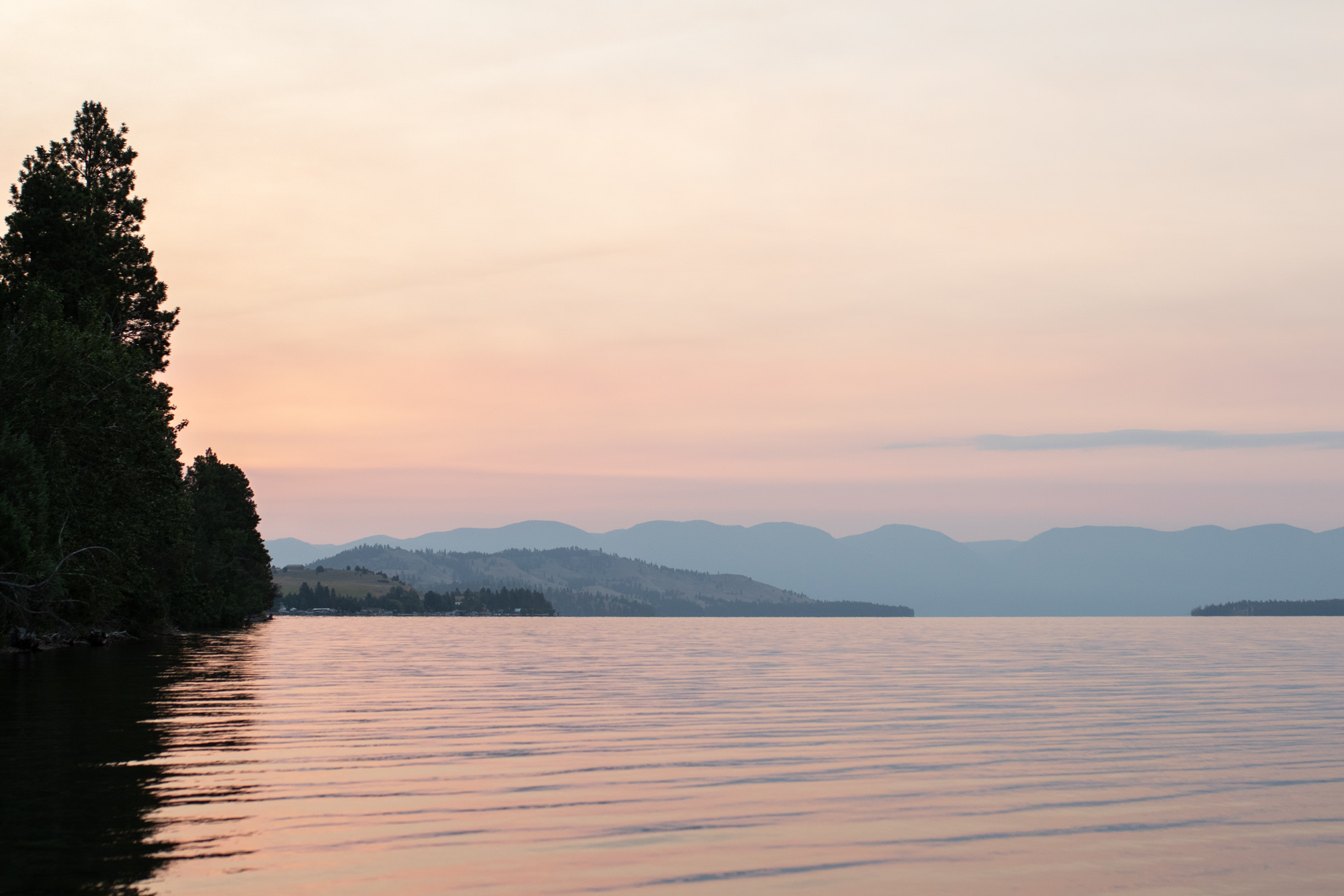 Sunrise over the lake is so pretty. 