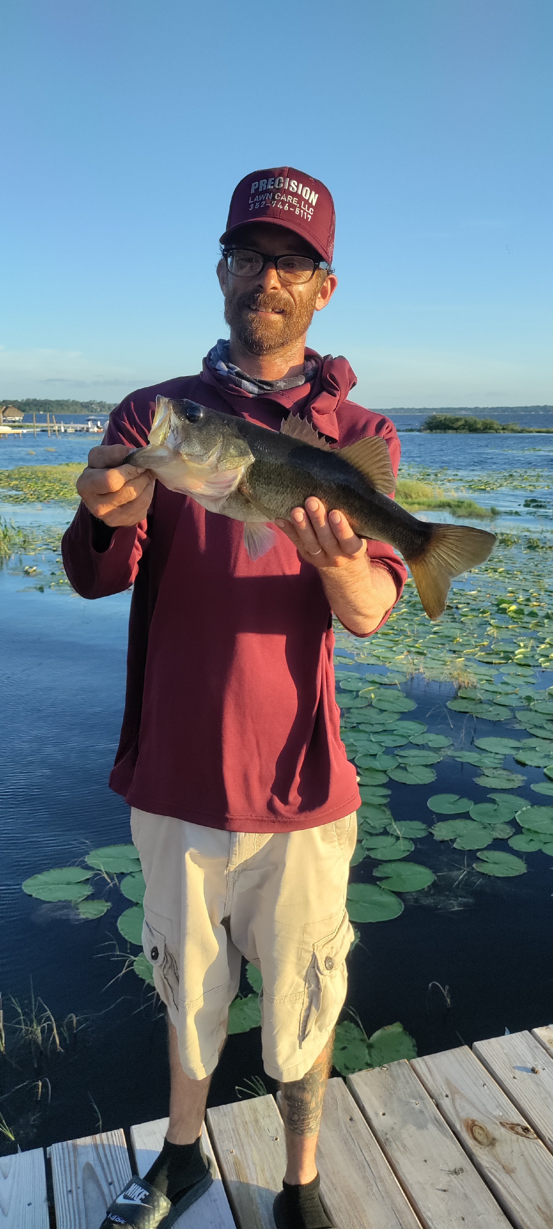 Bass right off the dock
