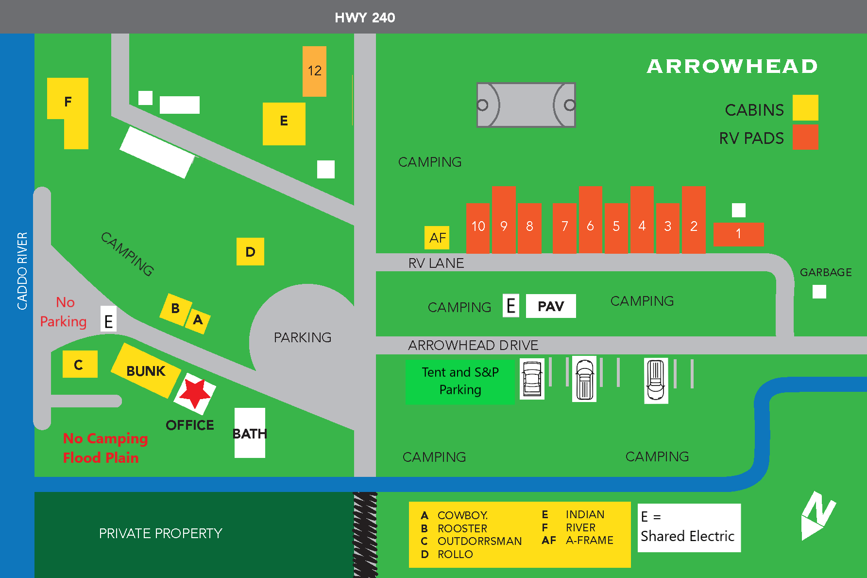 Caddo River Camp: Tent, RV, Cabins
