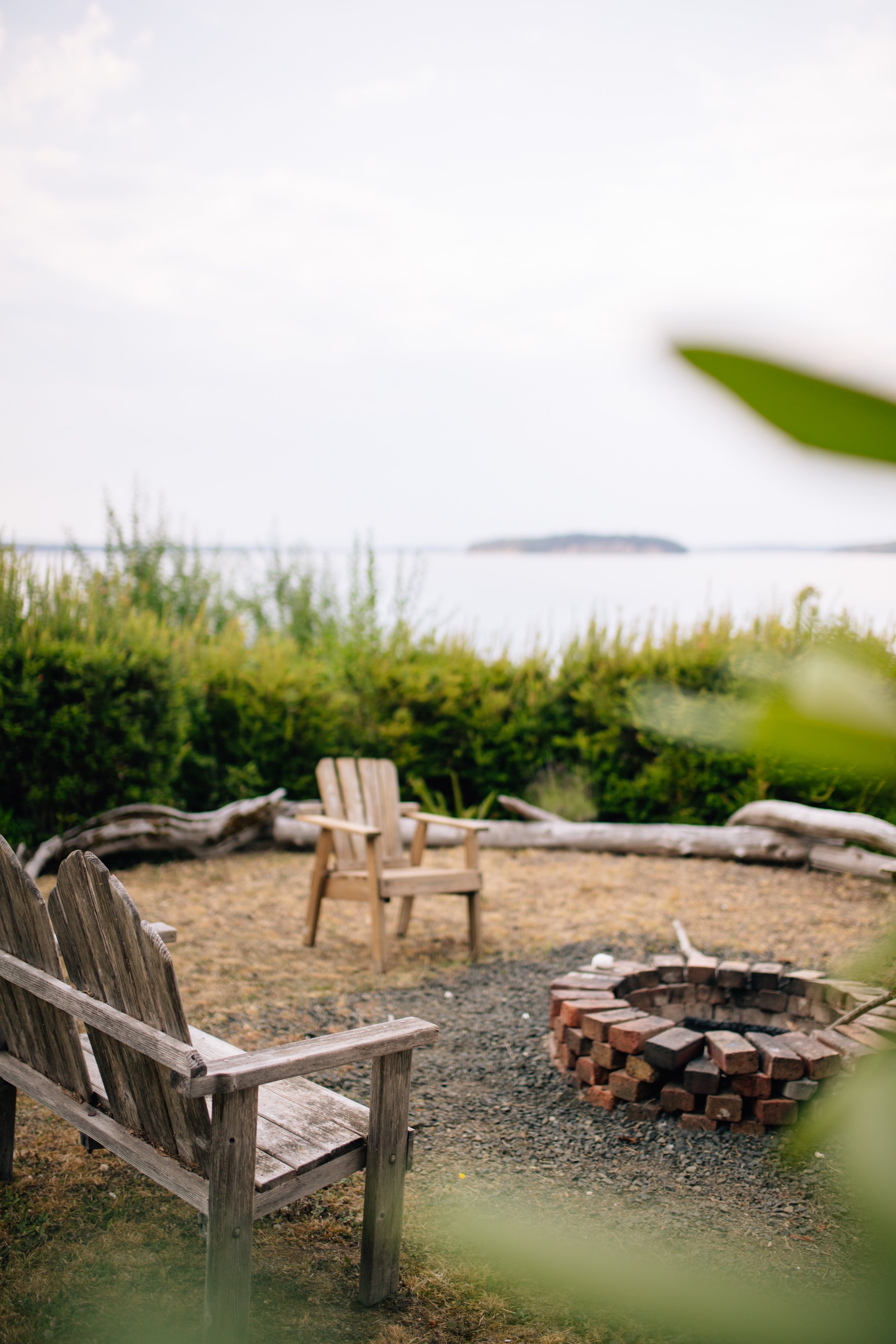 A great spot to cozy up next to the fire pit with a great view!