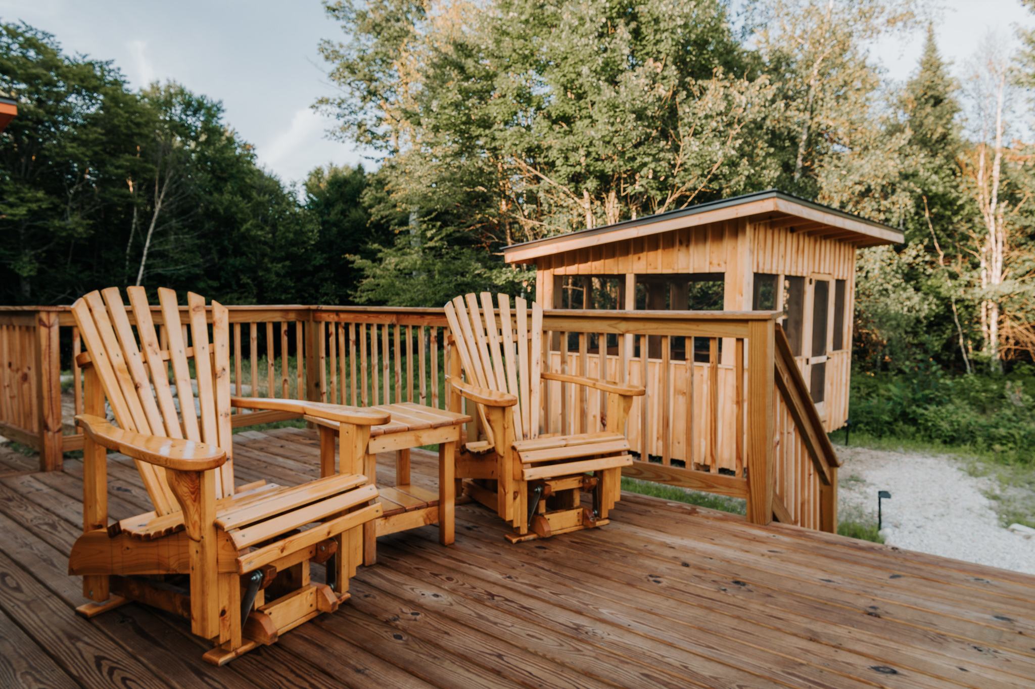Outdoor deck with chairs