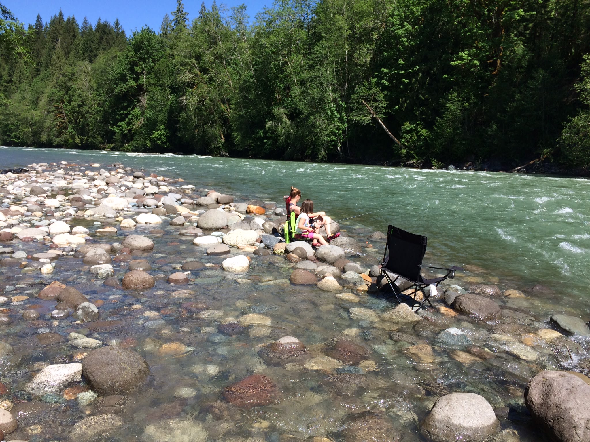 Wooded camp site on Sauk river