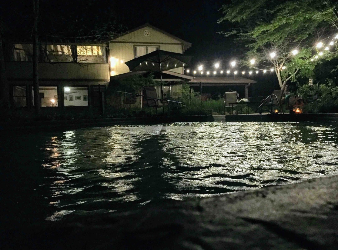 Pool is all yours - April through September. The cabin and pool look a lot bigger in this photo!