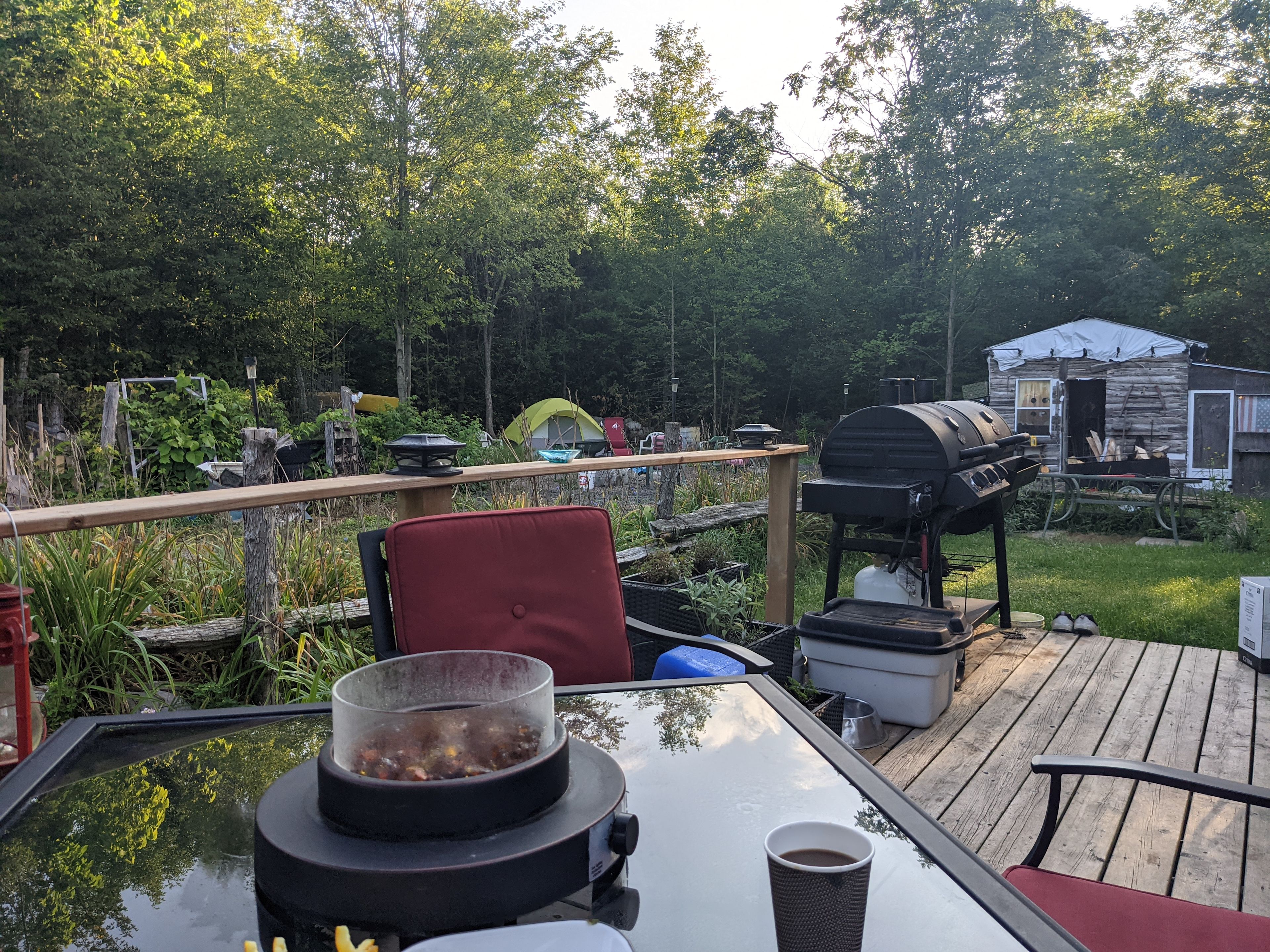 Relaxing on the deck