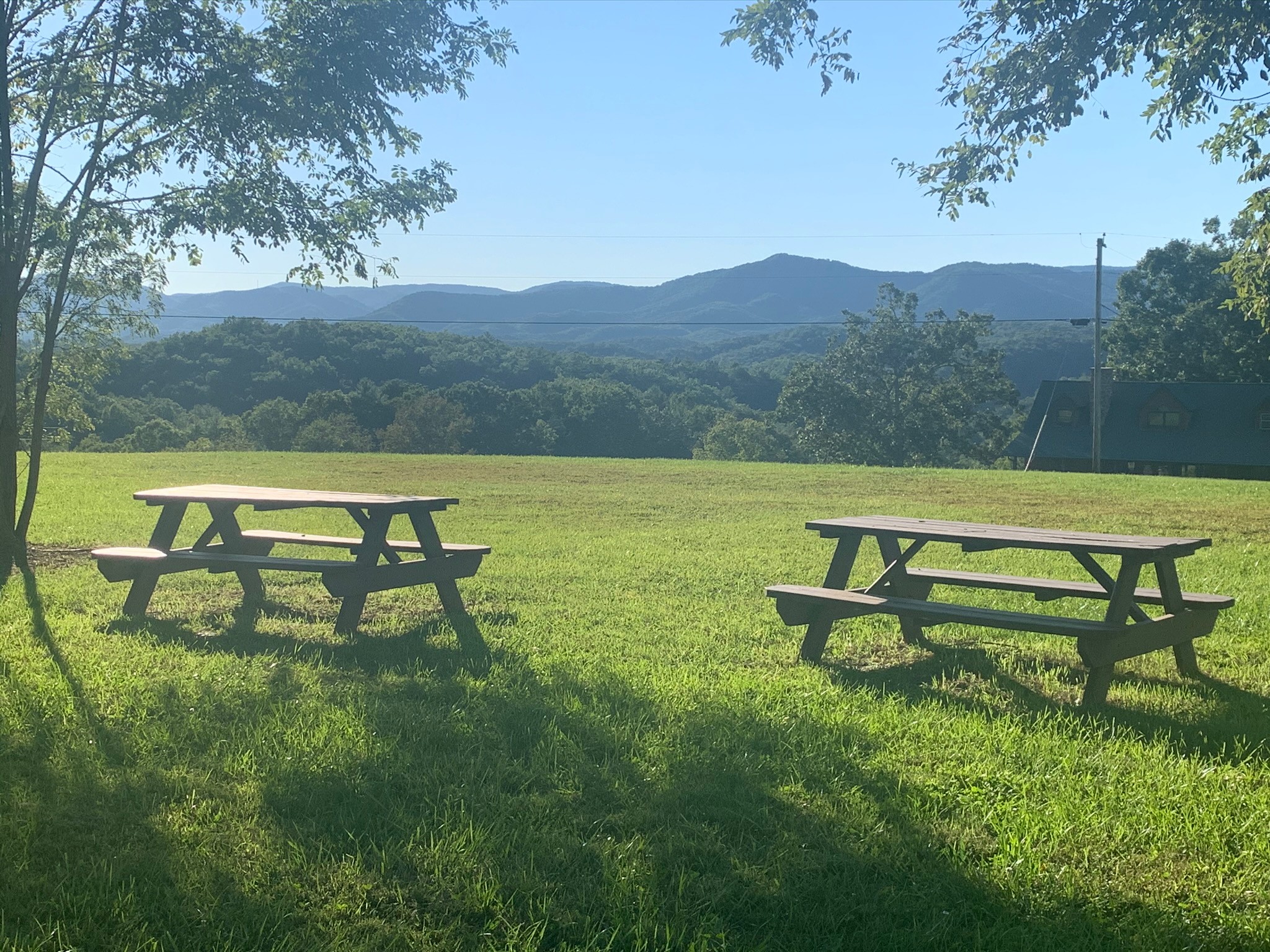 Picnic tables to use near the park style grill.