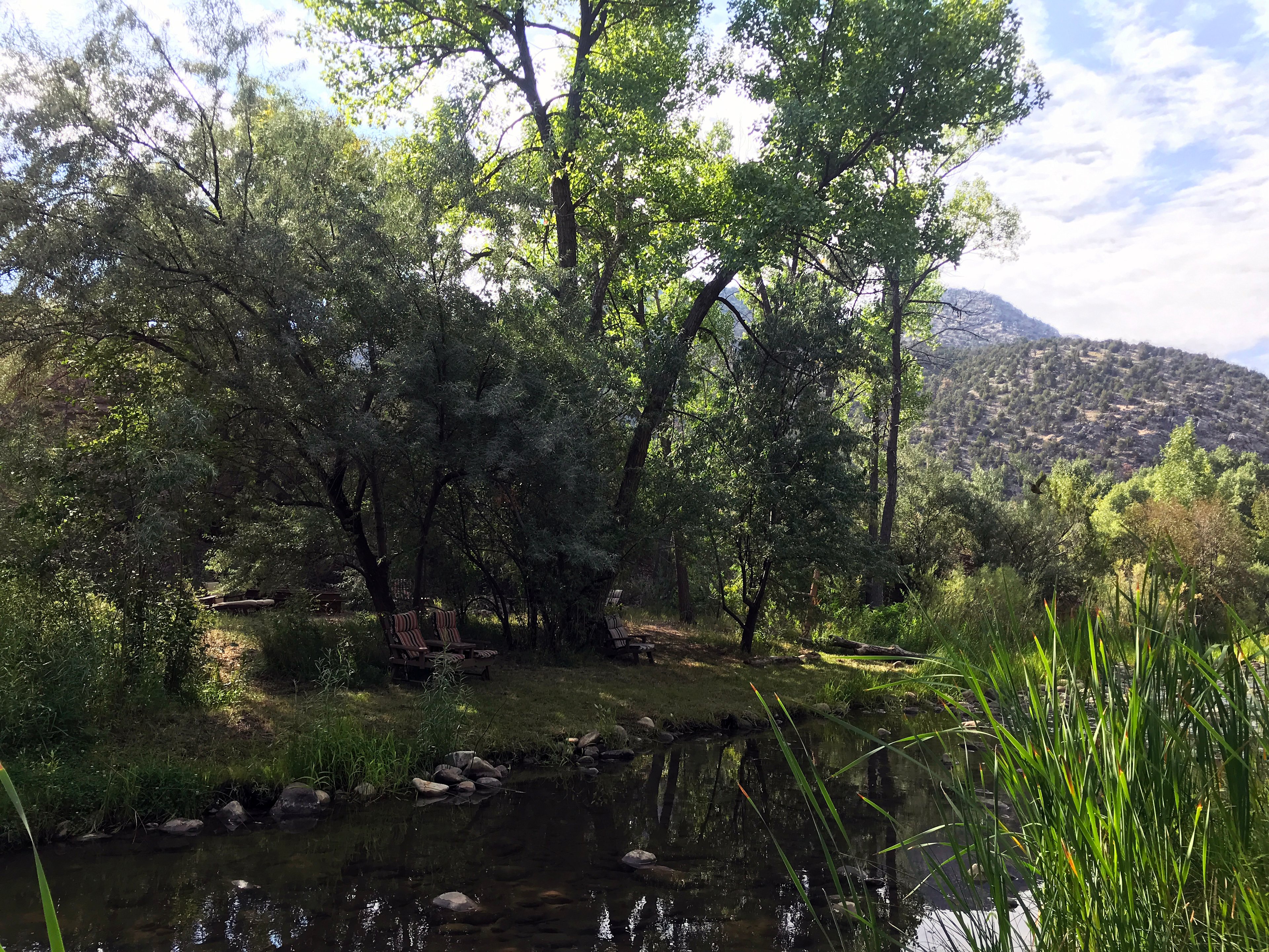 View of ridge enclosed river side.