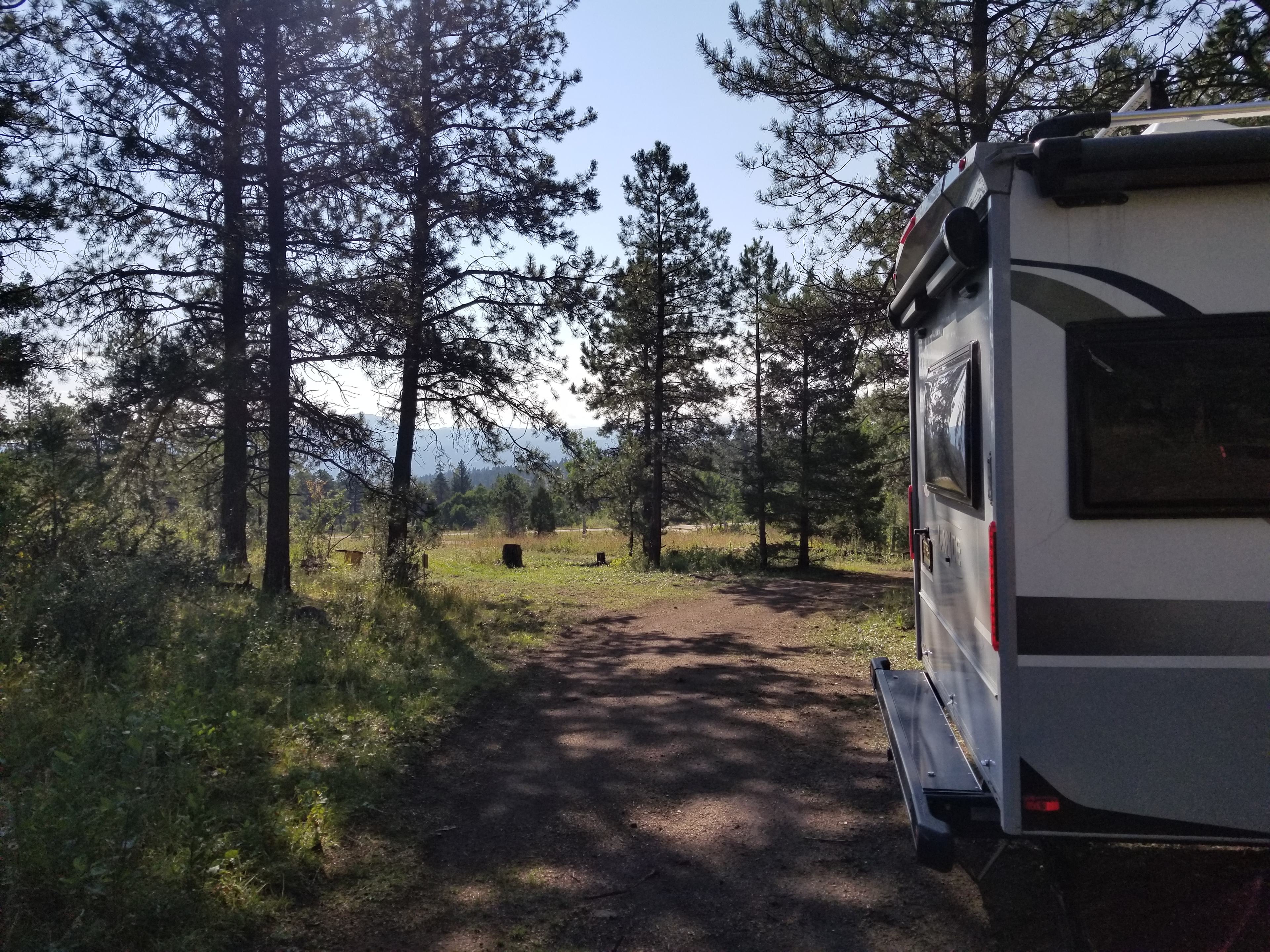Beautiful views and large camping area large enough for a small trailer.