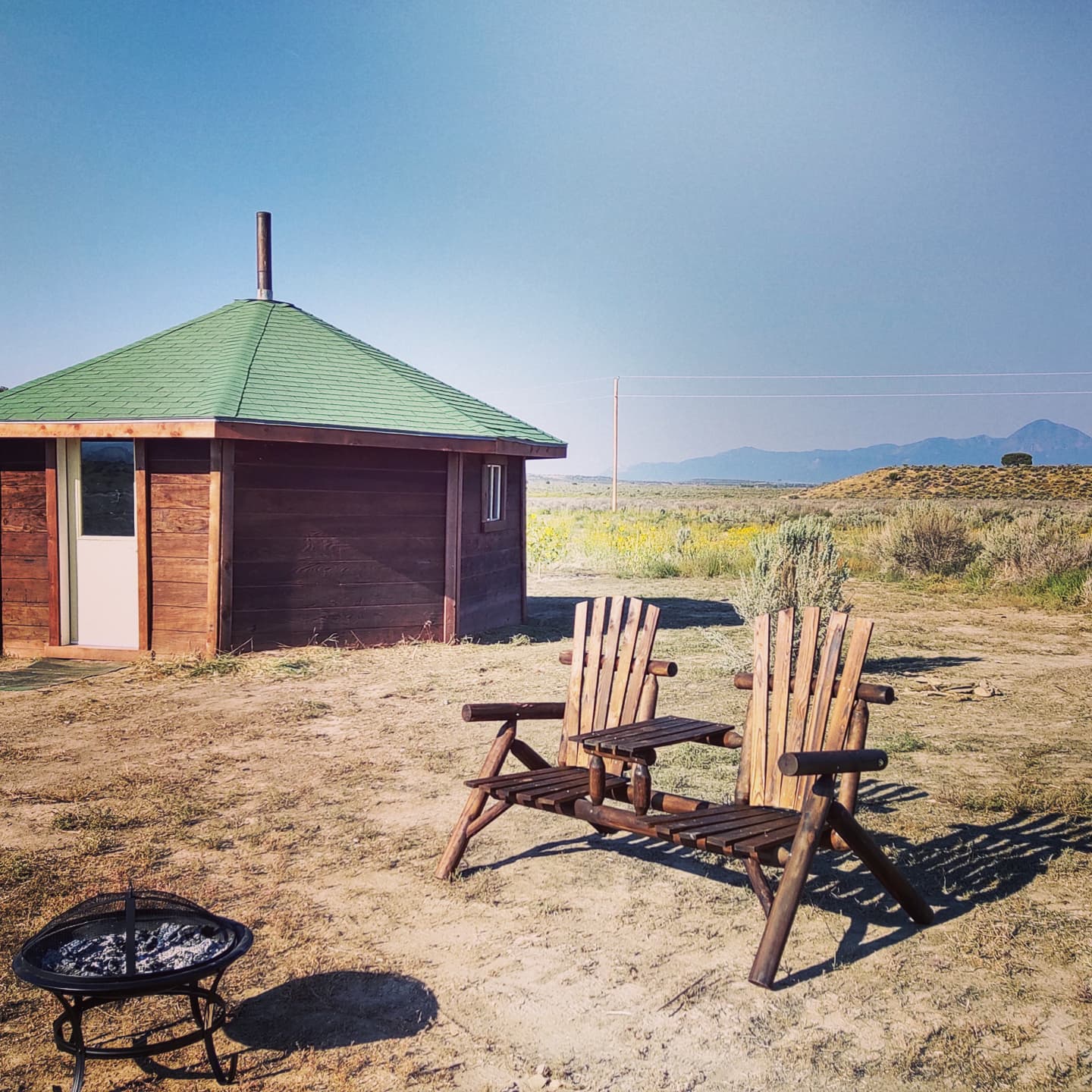 We have a larger in-ground firepit. Photo shows old small firepit.