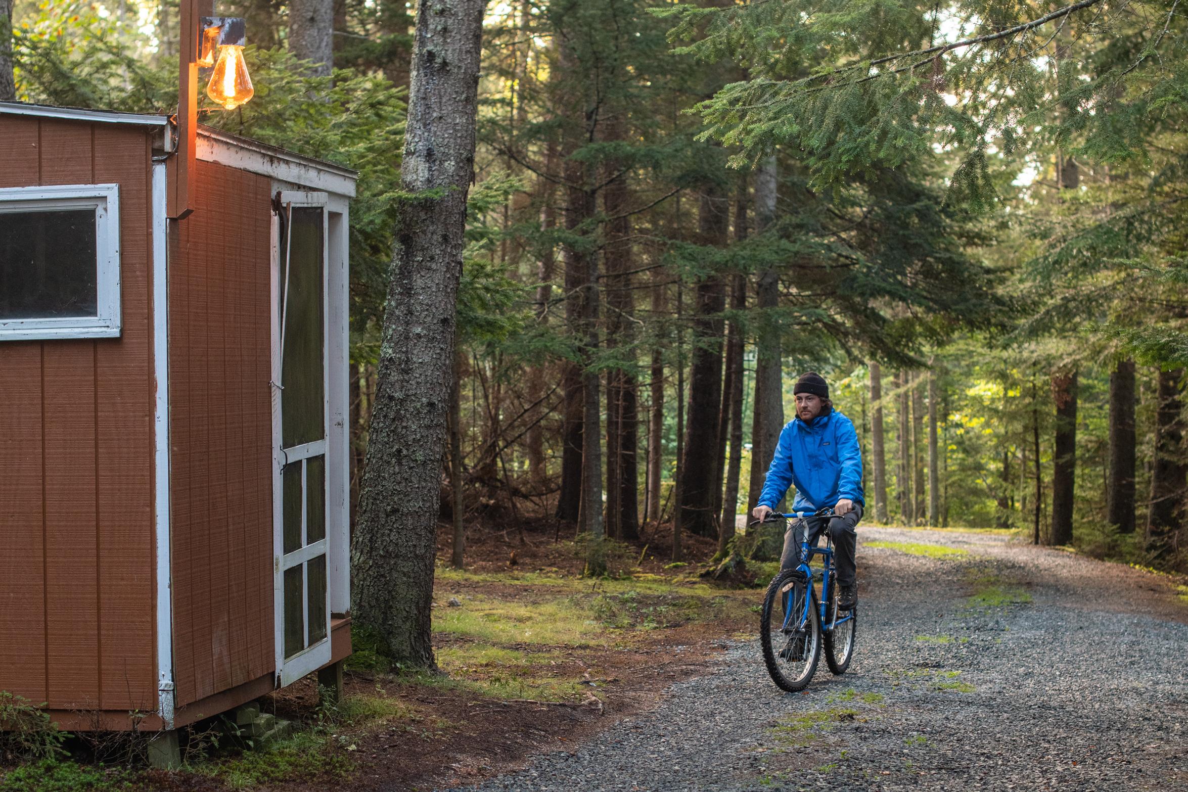 Biking around the campground loop.