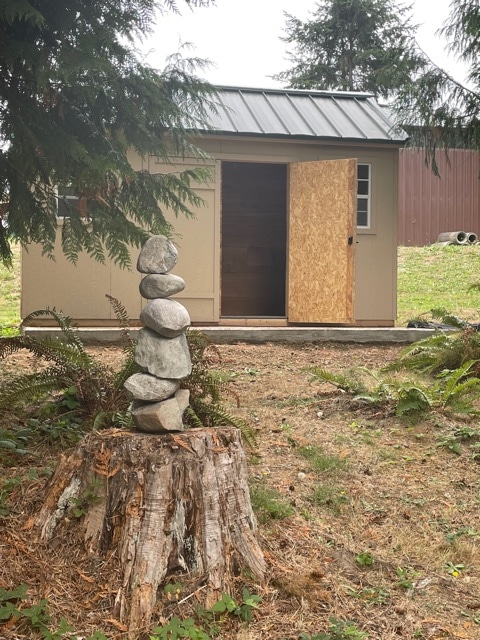 Looking at the cabin