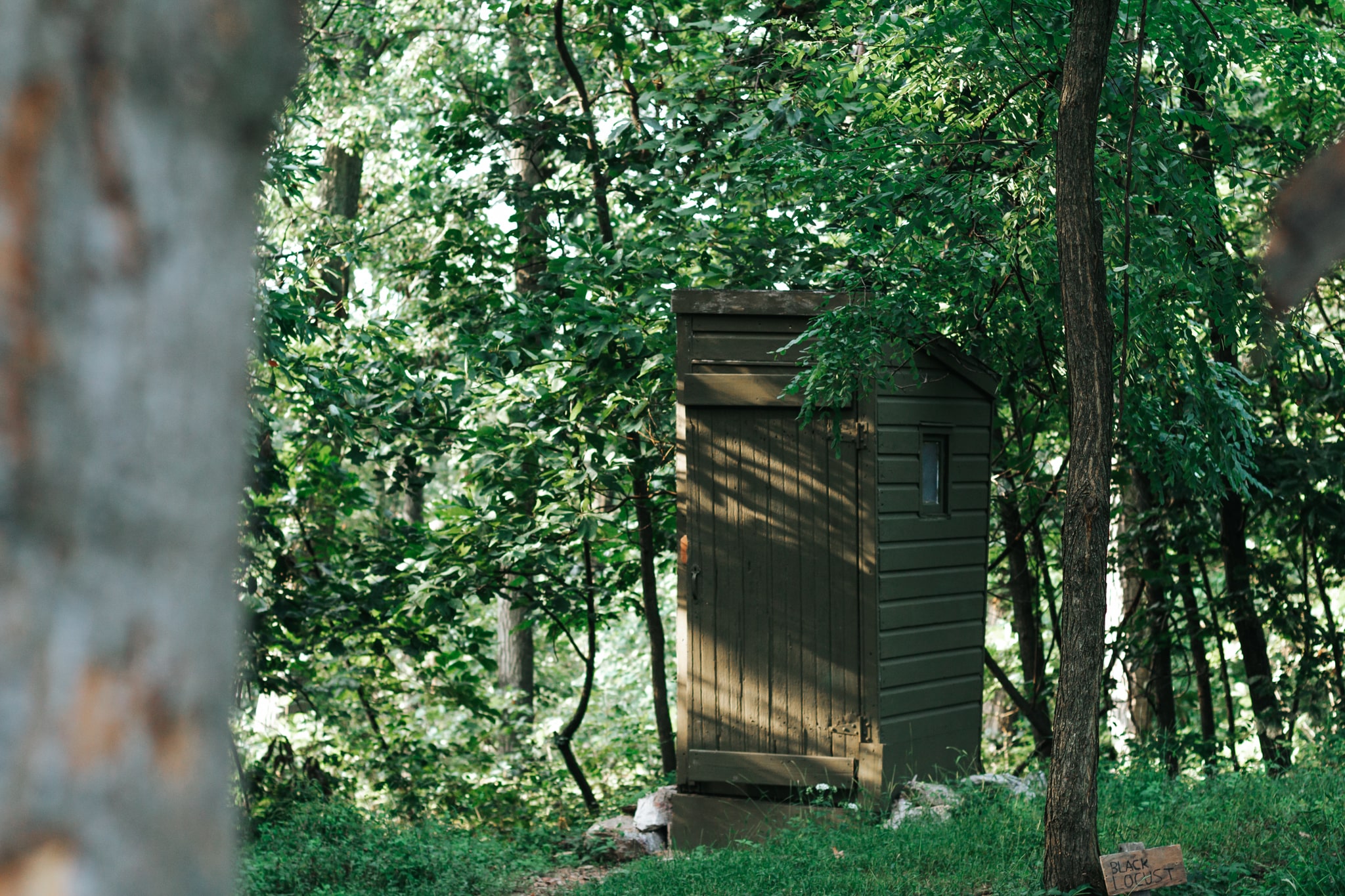 An outhouse is also provided! 