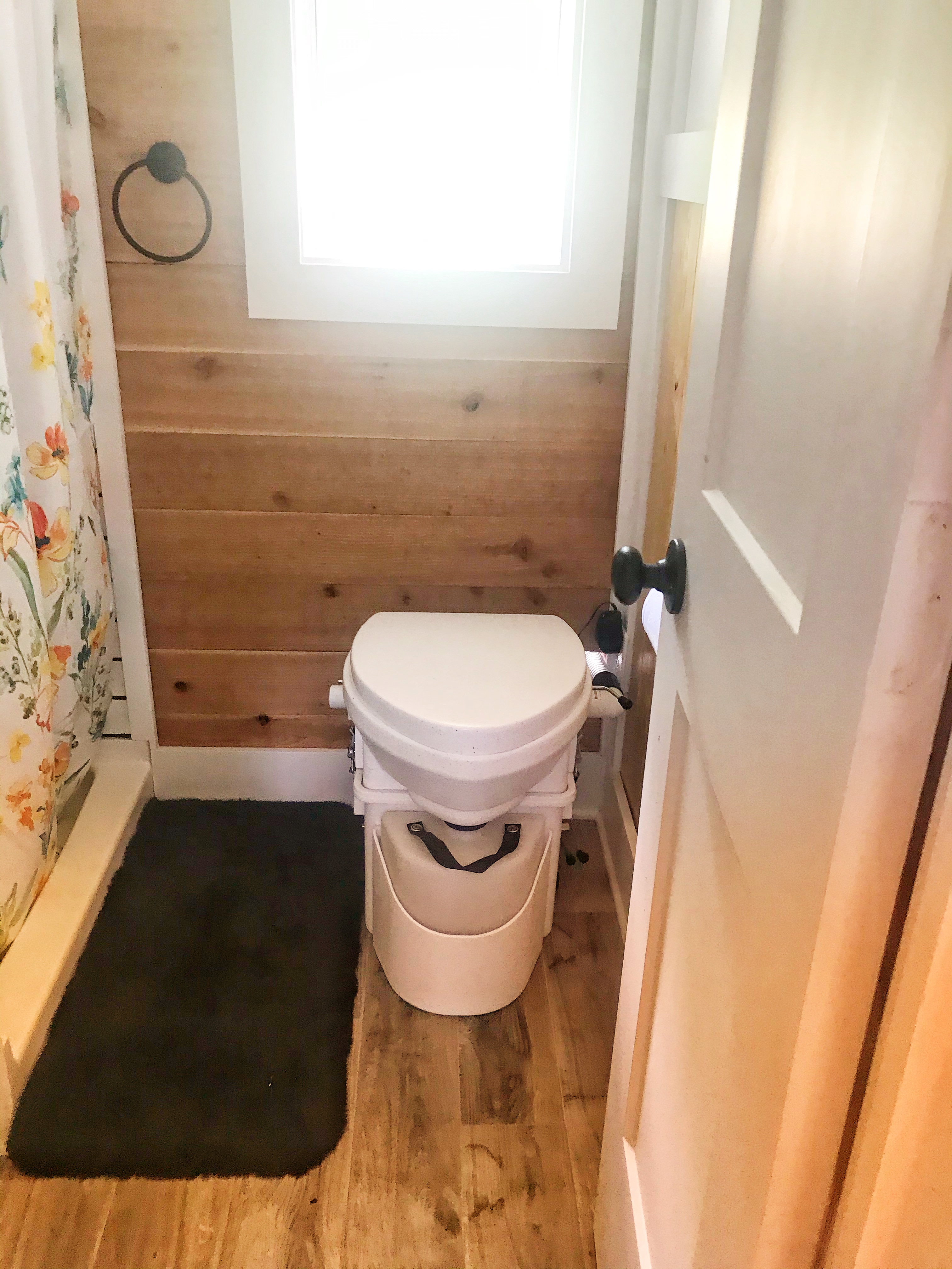 eco friendly composting toilet. Easy to use - look up "Nature's Head" for more about it